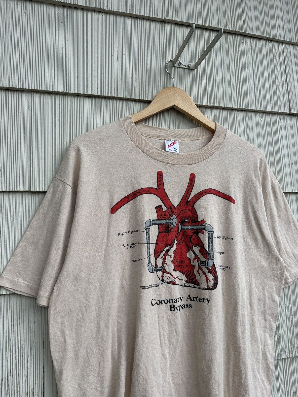 Jerzees Vintage 1980 Coronary Artery Bypass Anatomy Diagram Shirt Size US L / EU 52-54 / 3 - 2 Thumbnail