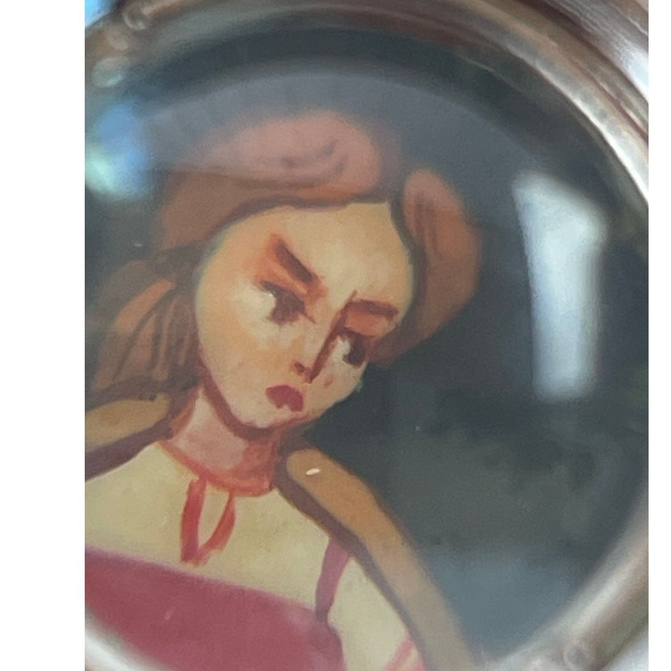 Vintage Russian Lacquer Brooch Hand Painted Signed VTG Folk Art Pin Size ONE SIZE - 3 Thumbnail
