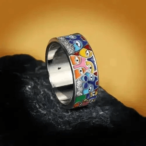 Japanese Brand Mizuhara x moto Multicolor Eyes Ring Size ONE SIZE - 2 Thumbnail