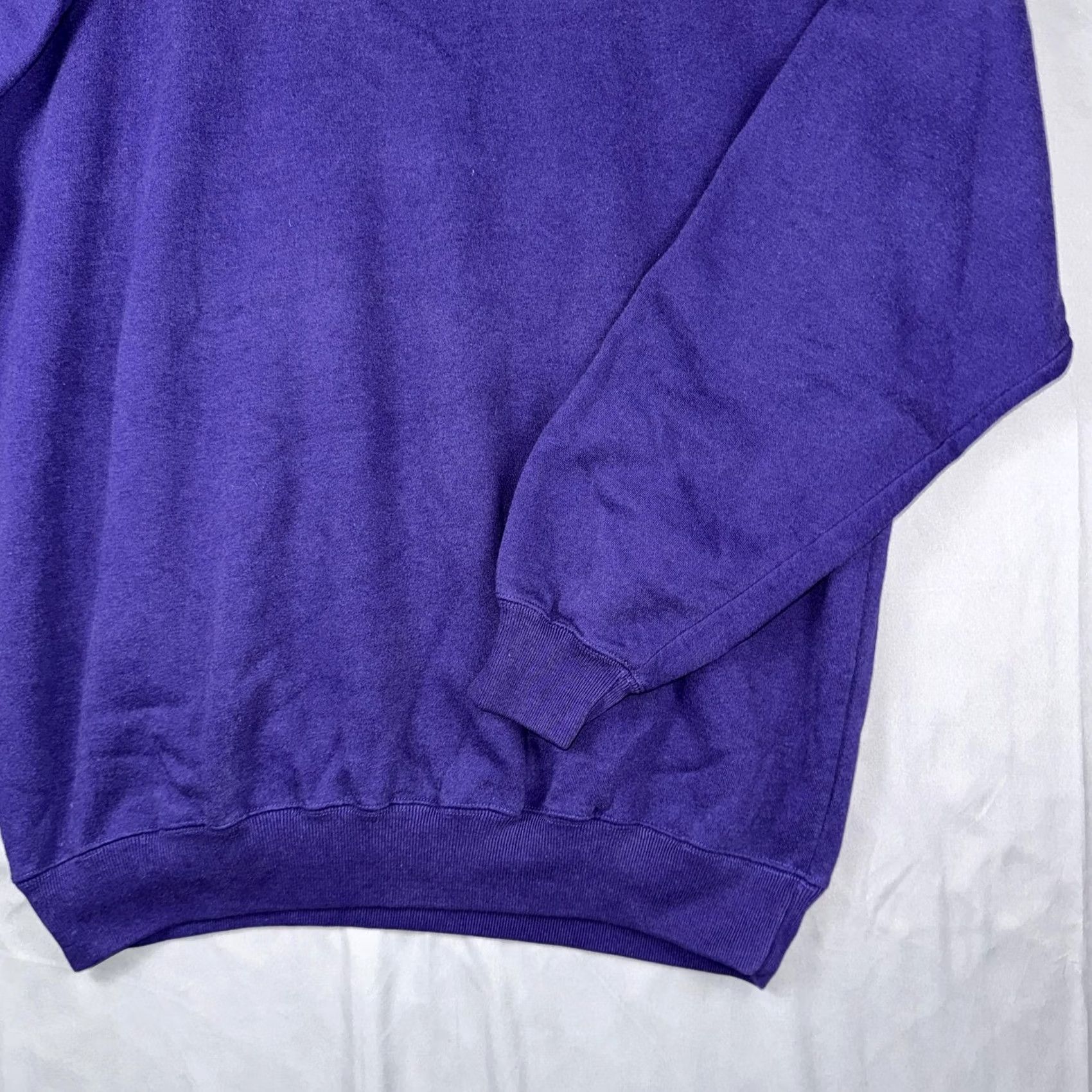 Gap VINTAGE Gap Sport Sweatshirt Crew Neck Men XL Purple Solid Fleece Cotton Polyester Pullover Long Sleeve Casual All Seasons Size US XL / EU 56 / 4 - 4 Thumbnail