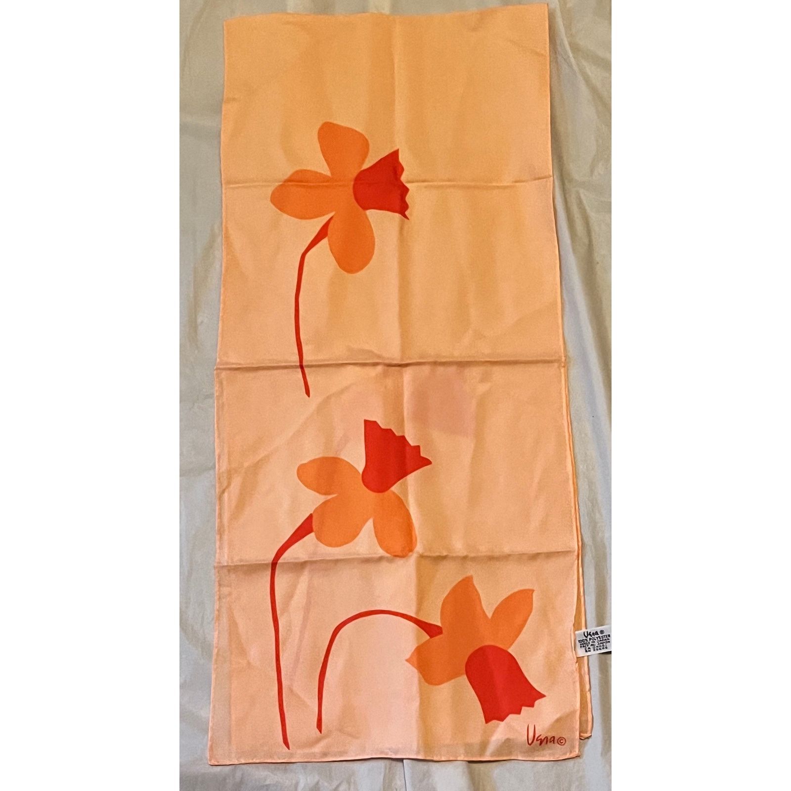 Other Vintage VERA Neumann Scarf ~ Daffodils ~ 10" x 45" Size ONE SIZE - 6 Thumbnail