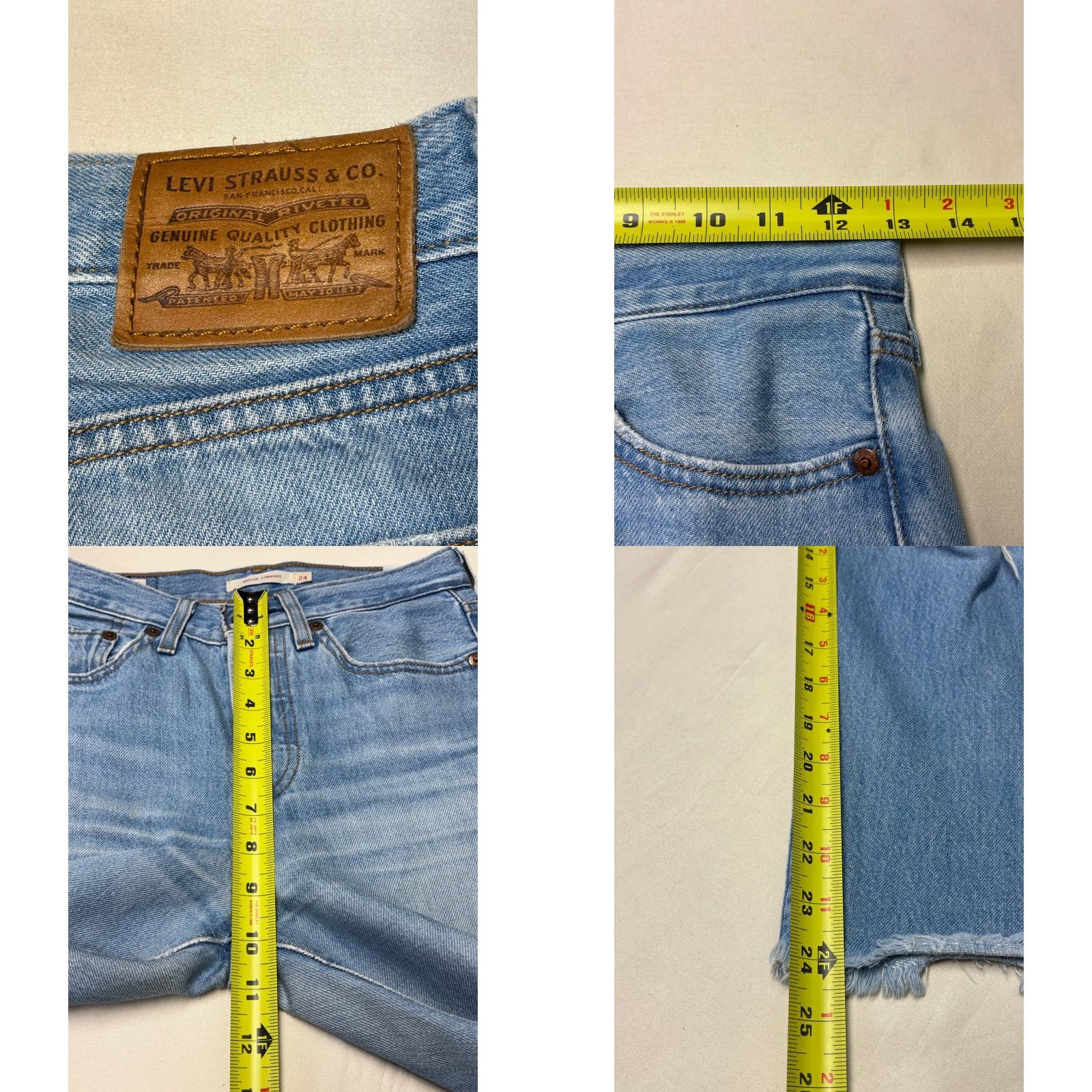 Levi's Levi's Premium Wedgie Straight Jeans Light Wash 24" W24 L24 100% Cotton Distressed Women High Rise with Pockets Vintage N/A Size 42" / US 20 - 9 Thumbnail