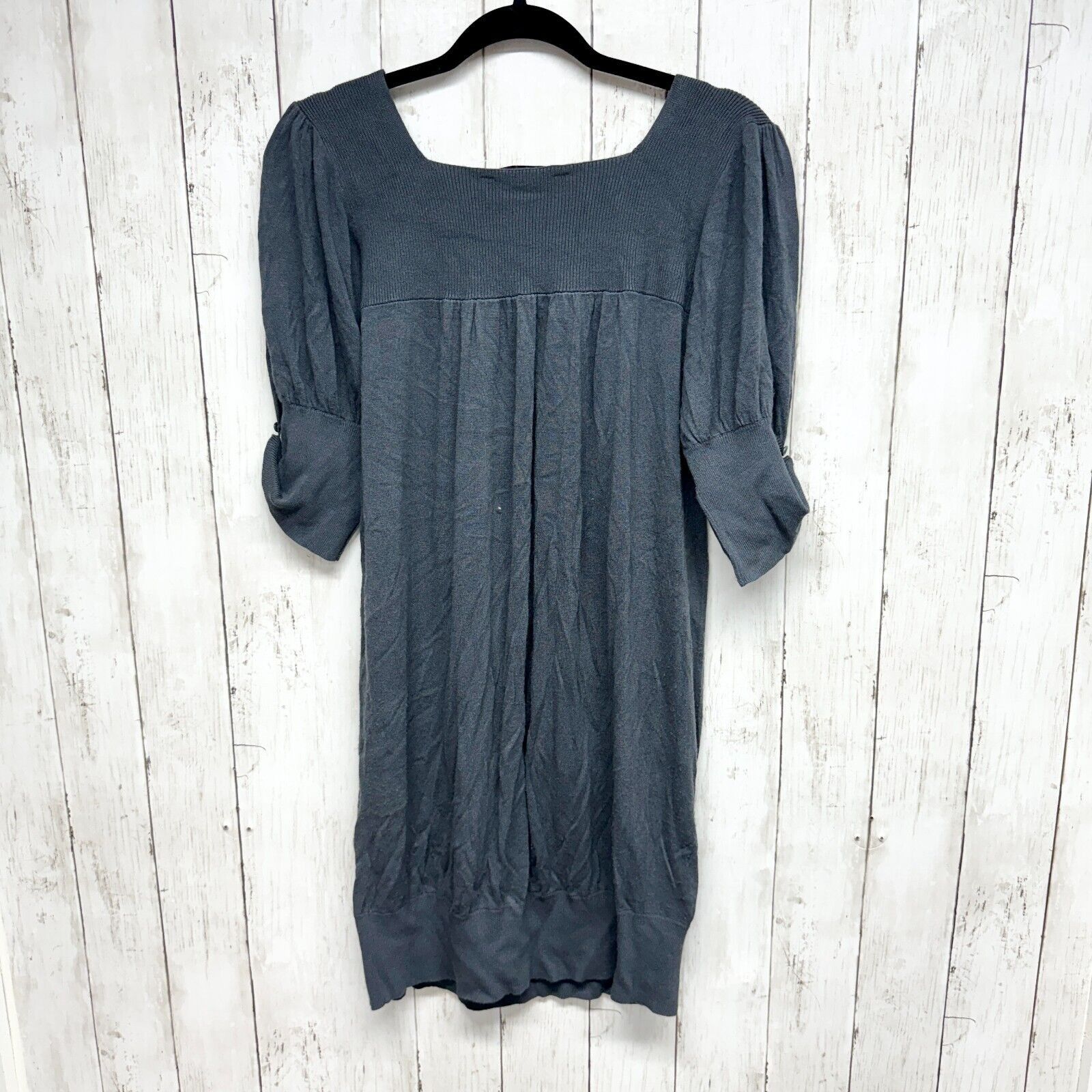 Bcbgmaxazria BCBGMAXAZRIA Dress Women Sz S Blue Squared Neck 1/2 Sleeve Size S / US 4 / IT 40 - 5 Thumbnail