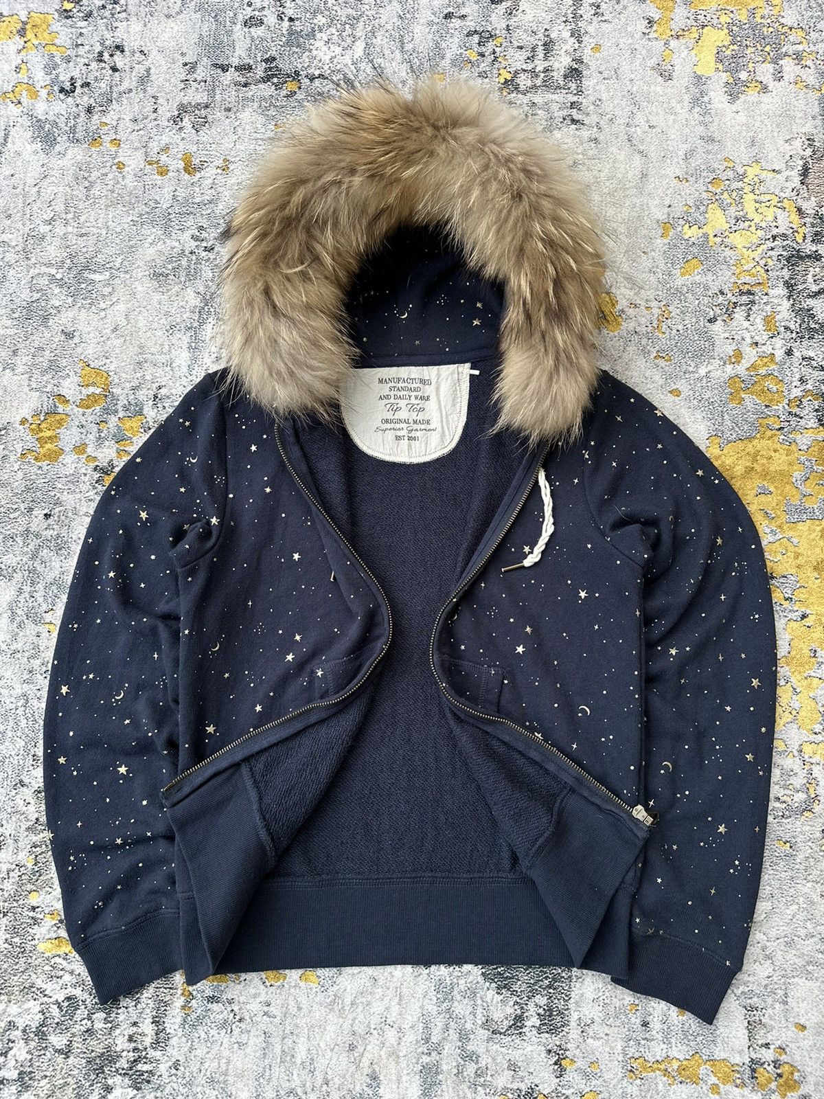 Le Grande Bleu (L.G.B.) STUDDED STAR MOON FUR ZIP HOODIE IFSIXWASNINE LGB STYLE Size US S / EU 44-46 / 1 - 5 Thumbnail