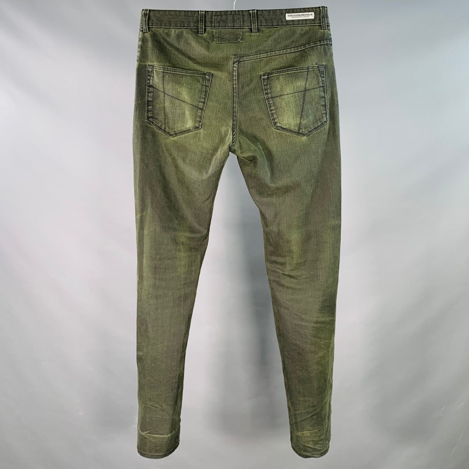 Other VERSUCHSKIND Green Grey Cotton Straight Zip Fly Jeans Size US 33 - 3 Thumbnail
