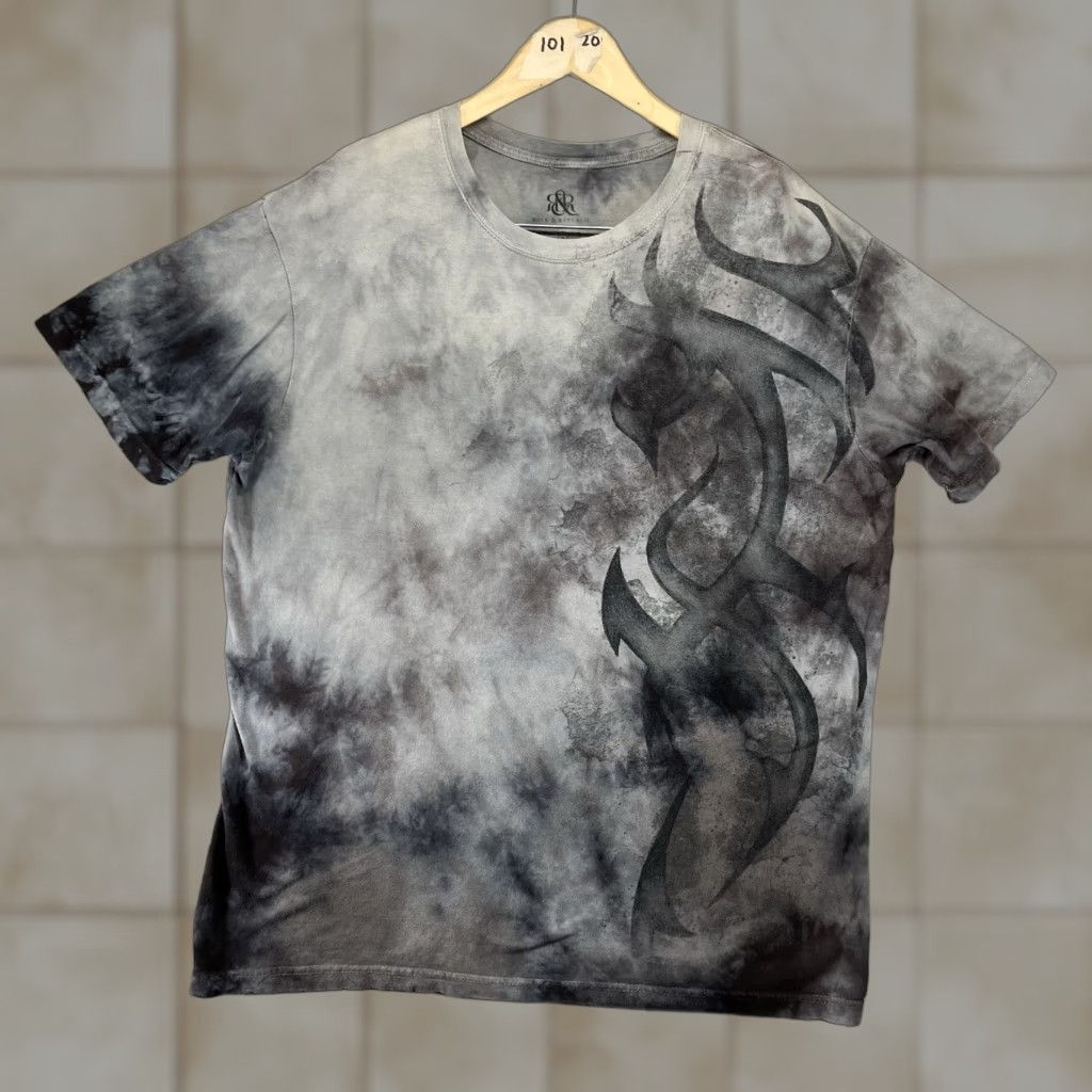 Vintage Rock Revival Men's T-Shirt Graphic Print Crew Neck Short Sleeve 2XL Gray Cotton Tribal Tattoo Aerosmith Rock USA 2000s Size US XXL / EU 58 / 5 - 1 Thumbnail