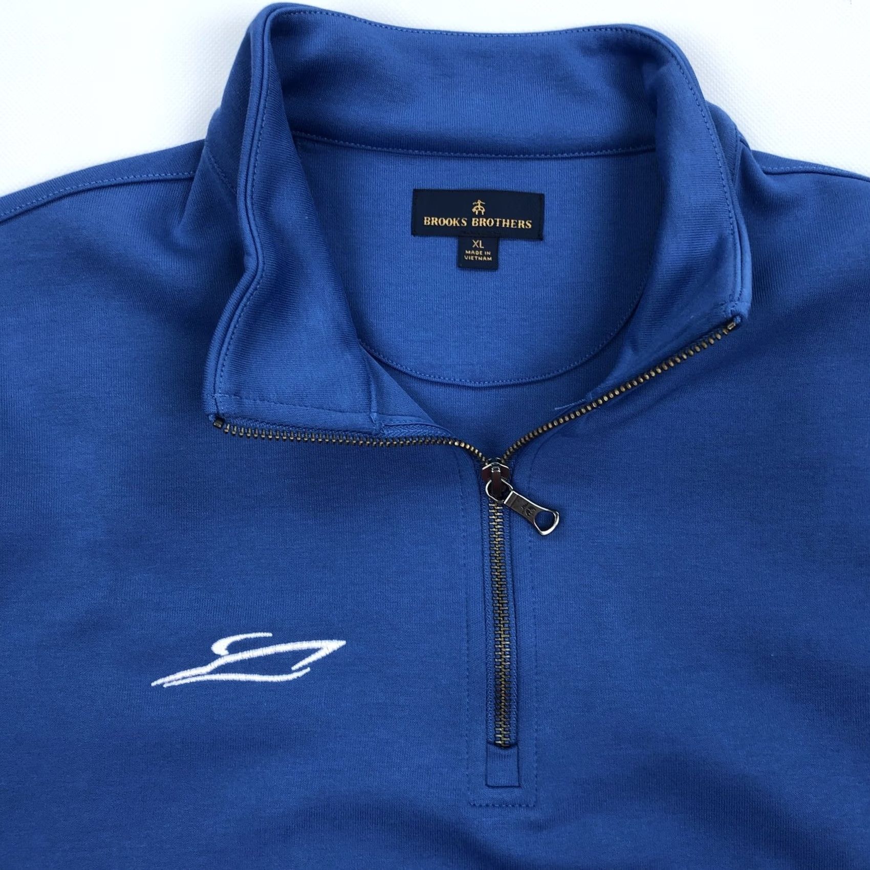 Brooks Brothers Brooks Brothers Men's XL Blue Activewear Pullover 1/4 Zip Raglan Sleeve Yacht Boat Mock Neck Golf Casual Everyday Shirt Size US XL / EU 56 / 4 - 2 Thumbnail