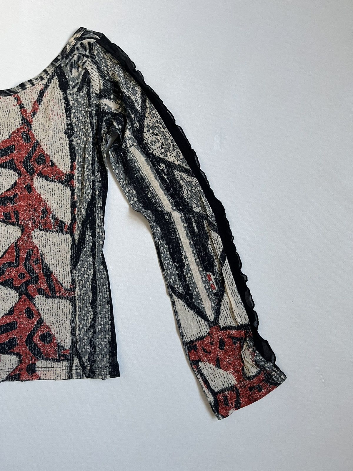 Jean Paul Gaultier Legatte Jeans Multicolor Printed Asymmetrical Longsleeve Size M / US 6-8 / IT 42-44 - 5 Thumbnail