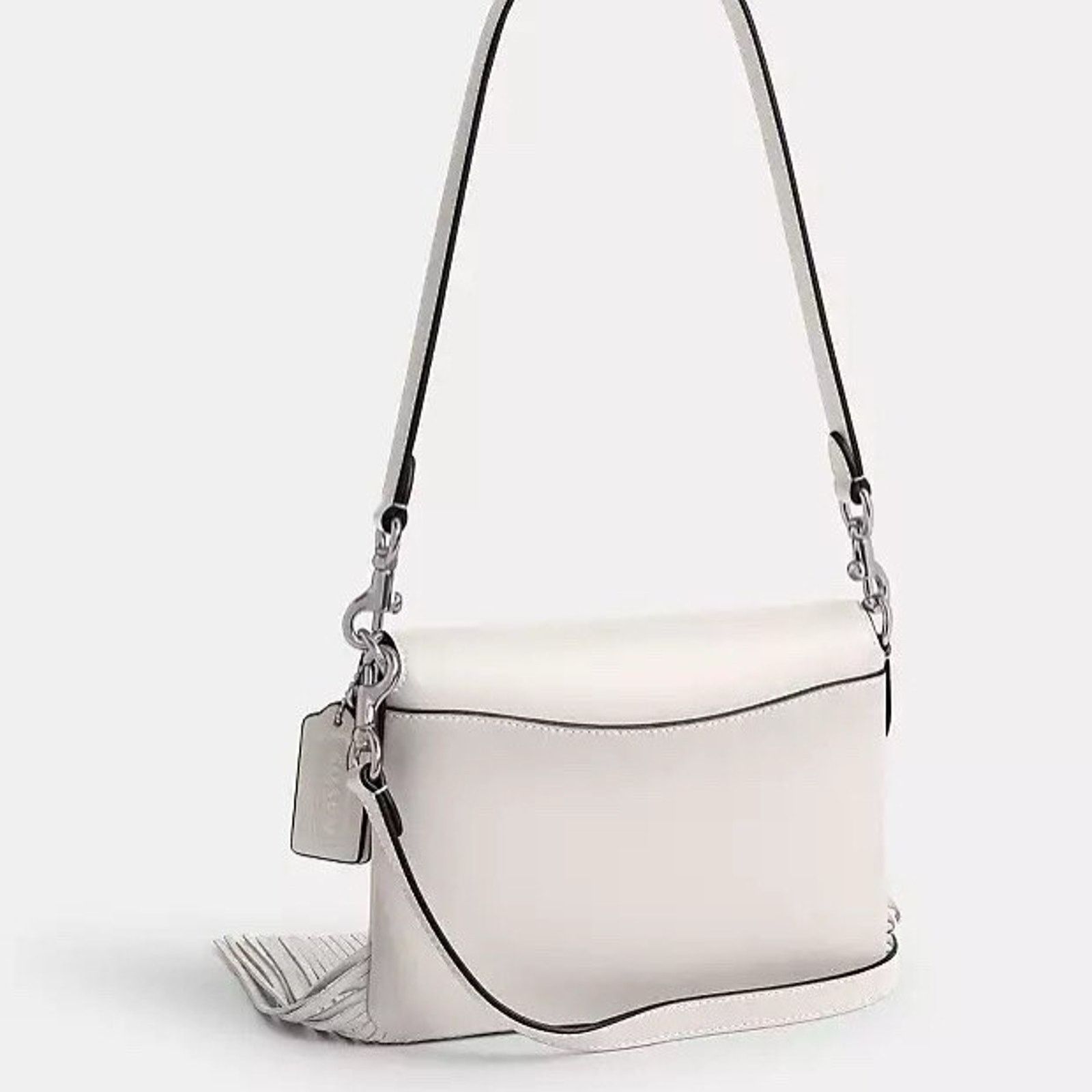 Coach NWT Coach 1964 Fringe Glovetann Leather Crossbody Bag Chalk Size ONE SIZE - 7 Thumbnail