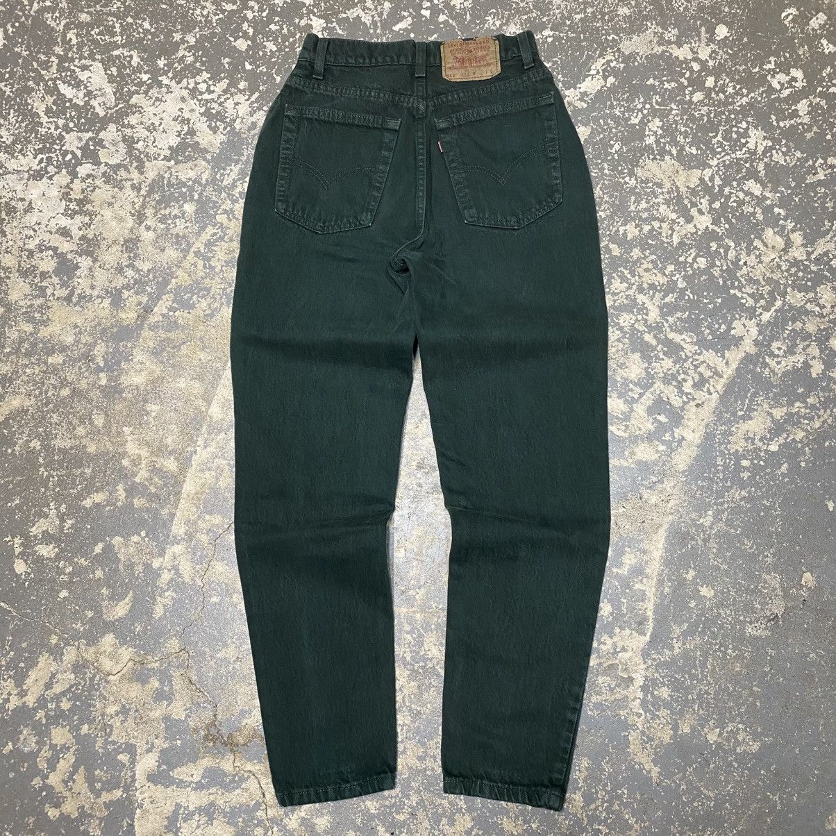 Levi's × Vintage Vintage Levi’s 512 Slim Fit Green Denim Jeans USA 90s Size US 26 / EU 42 - 1 Thumbnail