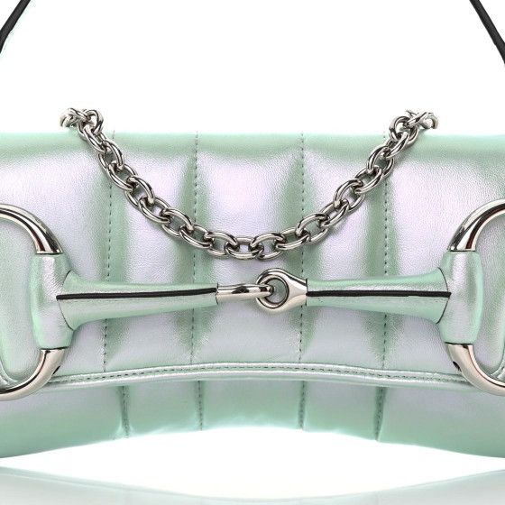 Gucci Limited Ed Gucci Horsebit Chain lambskin iridescent shoulder Size ONE SIZE - 9 Thumbnail