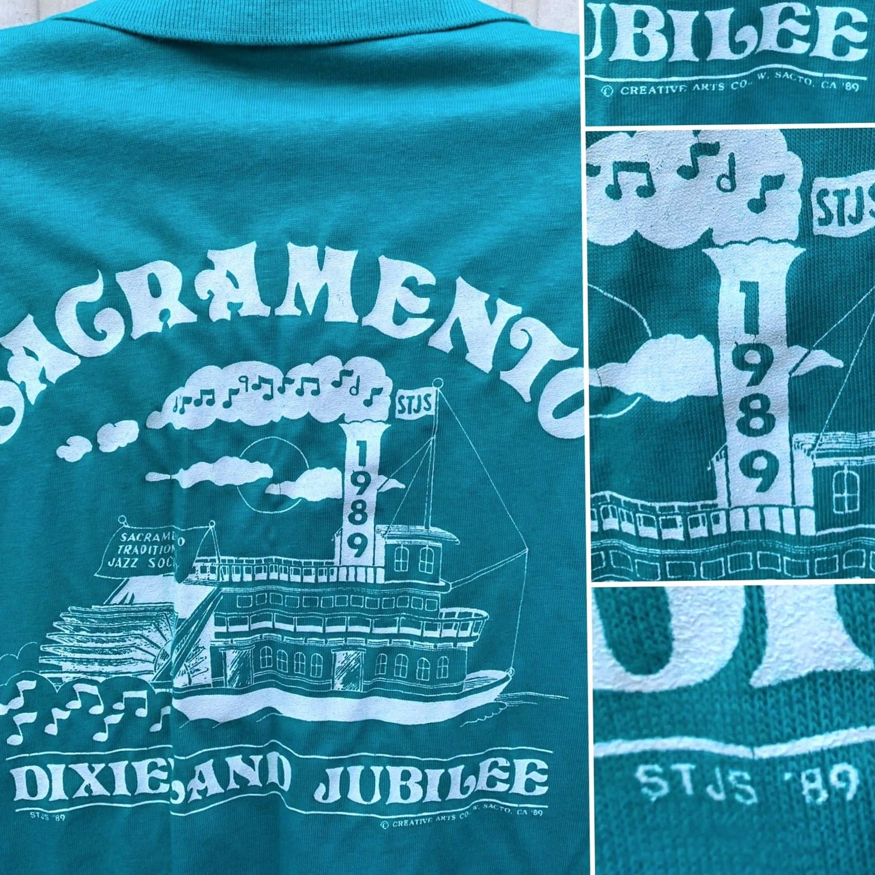 Vintage VINTAGE Grunt’s Sacramento 1989 Dixieland Jubilee pocket polo shirt M Size US M / EU 48-50 / 2 - 6 Thumbnail
