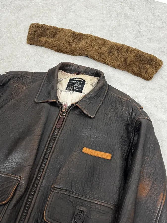Avirex 2000s Avirex Brown Pilot Aviator Bomber Jacket Size US M / EU 48-50 / 2 - 5 Thumbnail