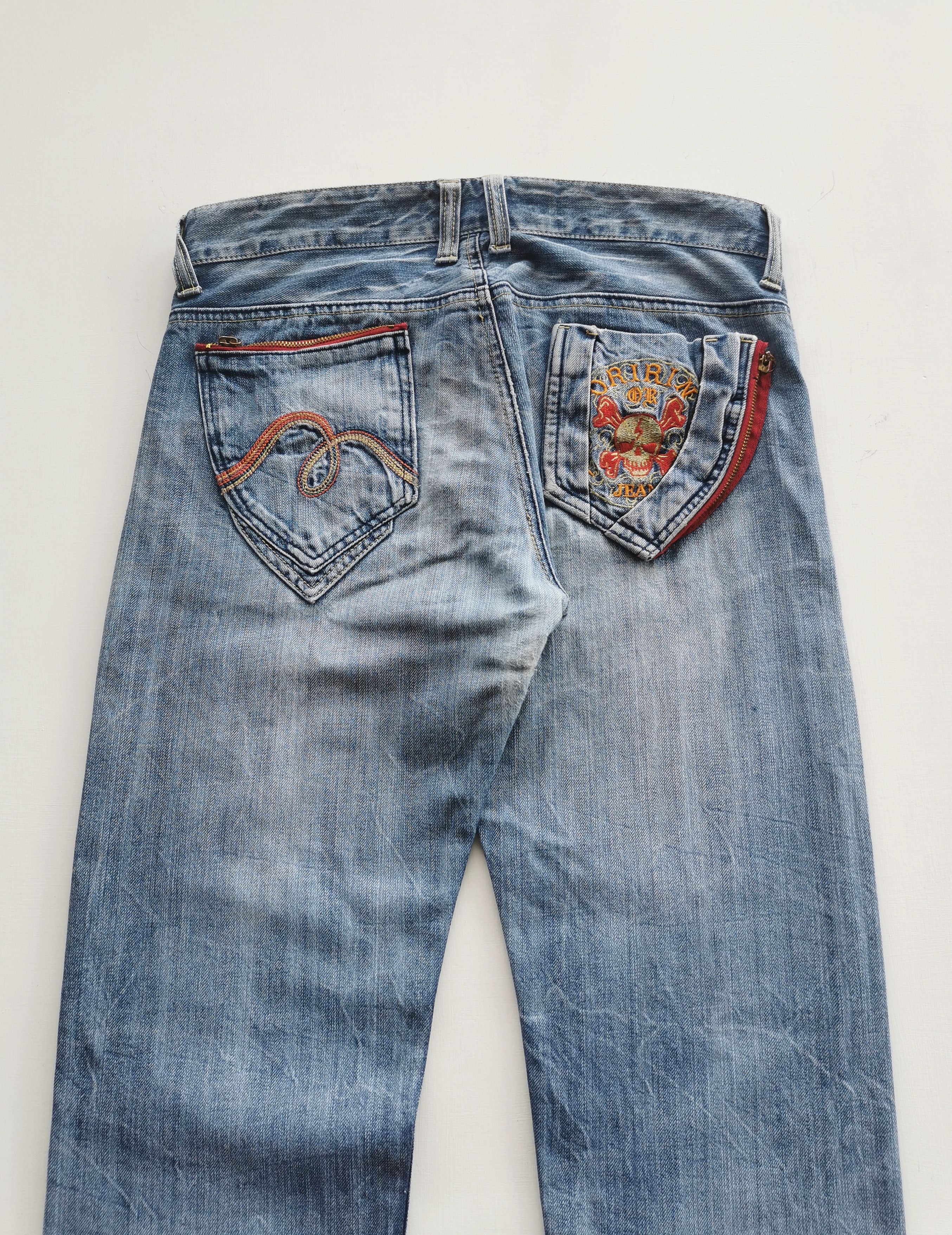 Hysteric Glamour Rare Flare ORIRINS Embroidery Skull Back Pocket Jeans Size US 32 / EU 48 - 1 Thumbnail