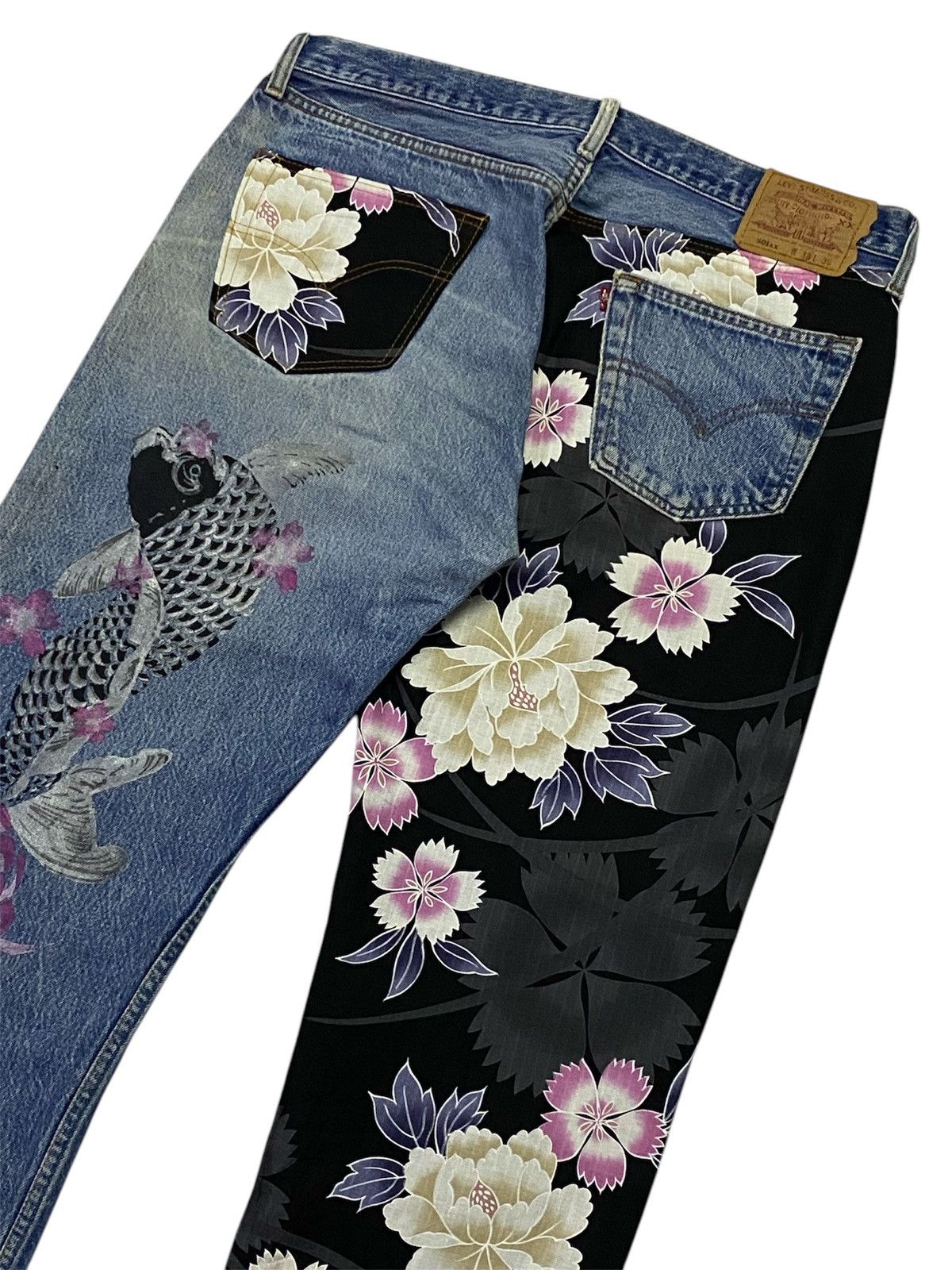 Levi's Vintage Levi’s 501 Custom Sukajan Distressed Denim Pants Size US 36 / EU 52 - 9 Thumbnail