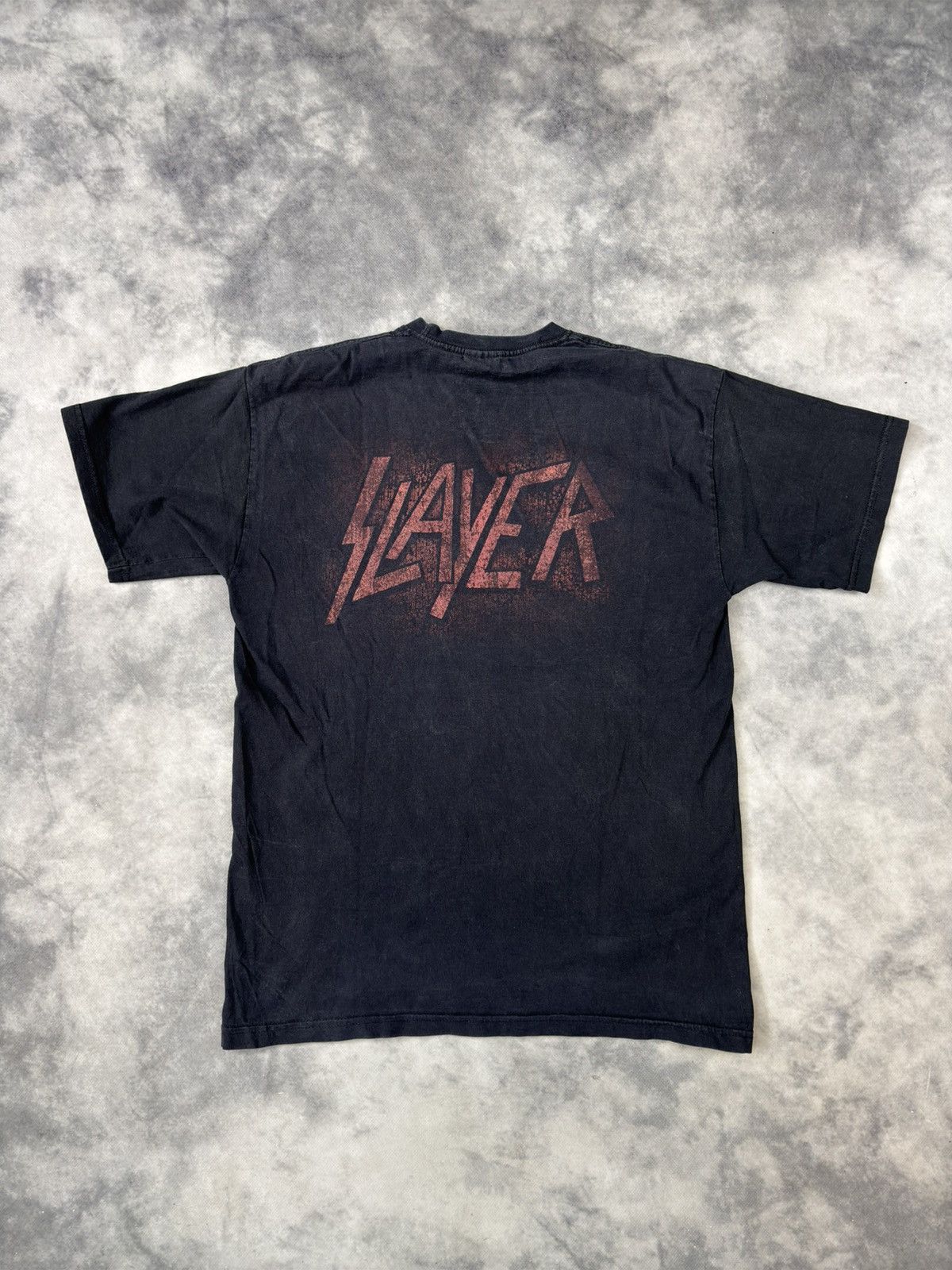 Band Tees × Vintage Vintage Slayer Skull Graphic Opium Death Metal Styled Tshirt Size US M / EU 48-50 / 2 - 5 Thumbnail