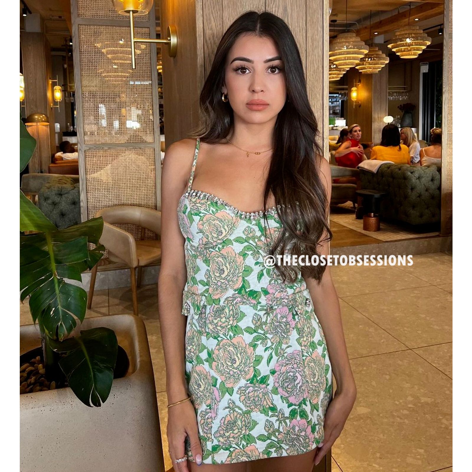 Zara ZARA Floral Jewel Detail Mini Dress NWT Size S / US 4 / IT 40 - 14 Thumbnail