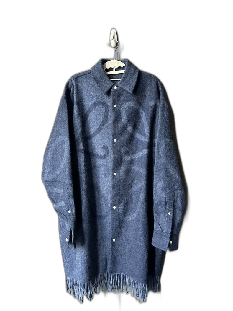 Loewe Loewe Blue Logo Long Shirt Coat Size US L / EU 52-54 / 3 - 1 Thumbnail
