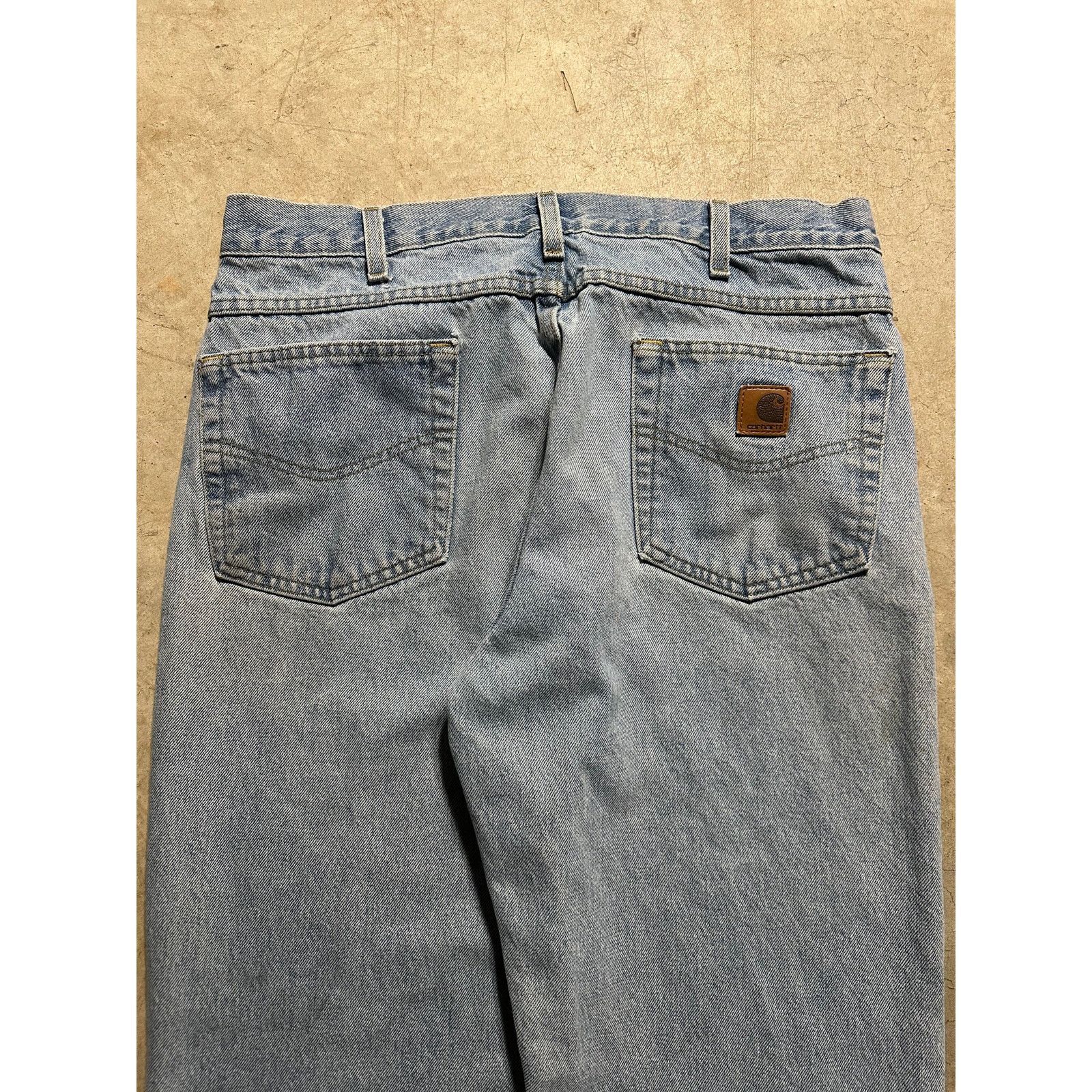 Carhartt × Vintage Vintage Carhartt Light Denim StoneWash Carpenter Pant 36x32 Size US 36 / EU 52 - 3 Thumbnail