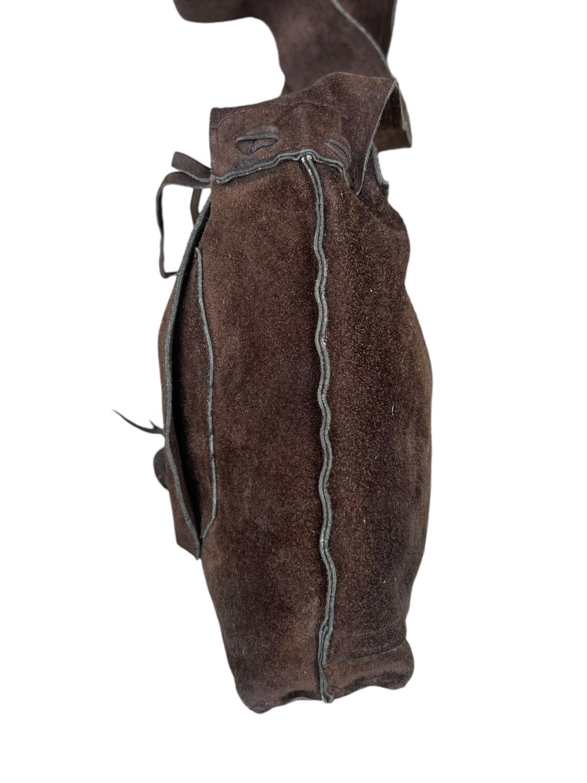 Japanese Brand Vintage Unknown Japan Brand Brown Suede Leather Bag Size ONE SIZE - 16 Thumbnail