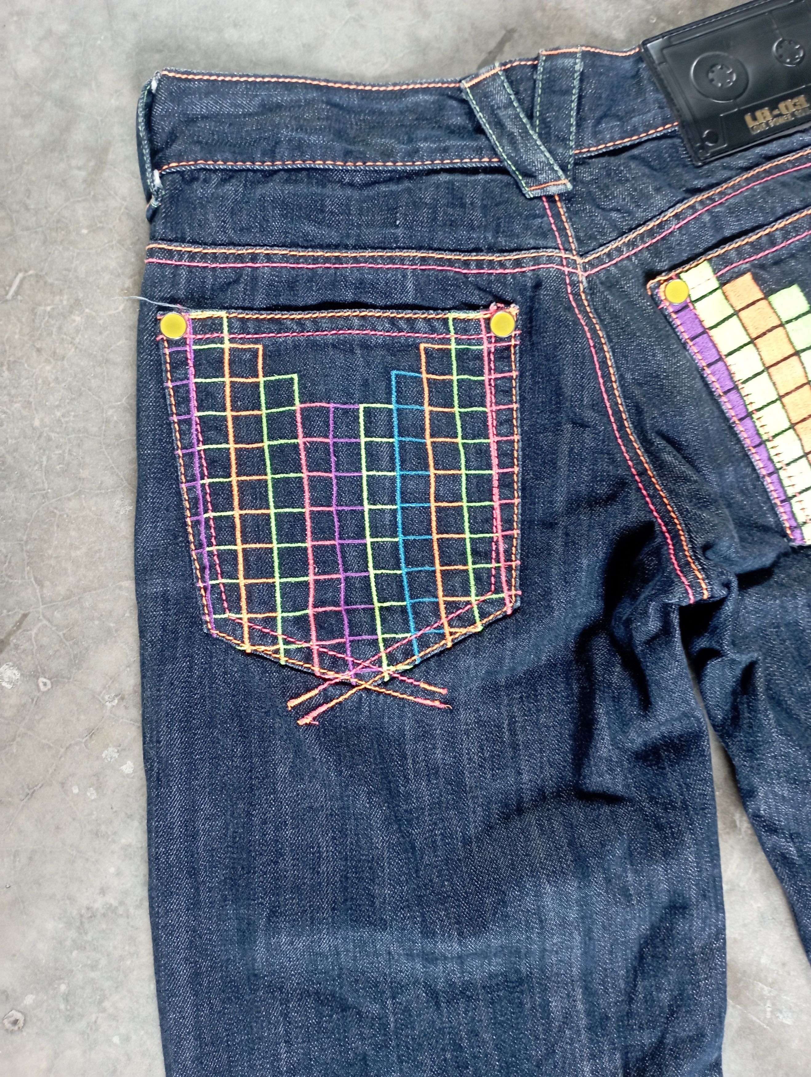 Tornado Mart Flare Jeans Japan Embroidered MultiColour Pockets Size US 27 - 15 Thumbnail