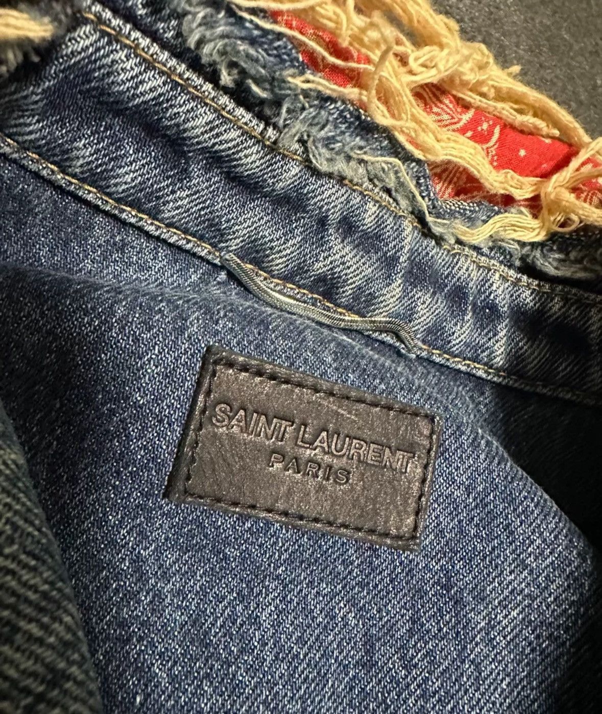Saint Laurent Paris × Yves Saint Laurent Saint Laurent Men's M Size Vintage Western Denim Jacket Size US M / EU 48-50 / 2 - 5 Thumbnail
