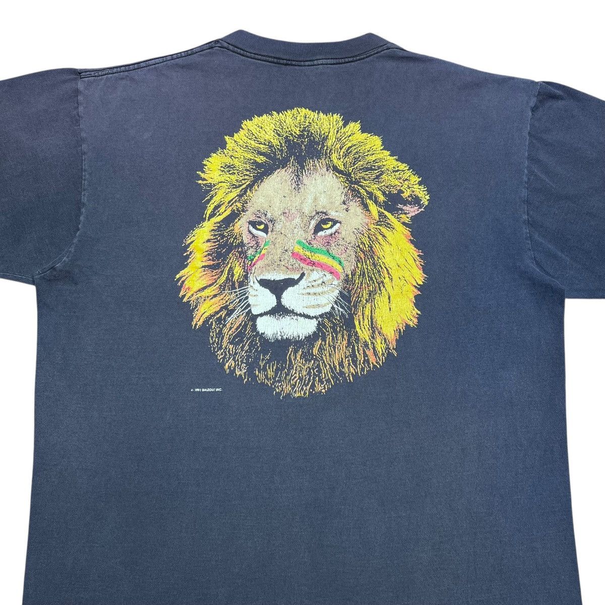 Vintage Vintage 1991 Rasta Reggae Lion Balzout Double Sided T-Shirt Size US XL / EU 56 / 4 - 5 Thumbnail