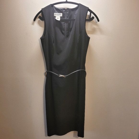 Holt Renfrew Holt Renfrew Vintage Black Dress With Leather Belt - Size 4 Size S / US 4 / IT 40 - 2 Thumbnail