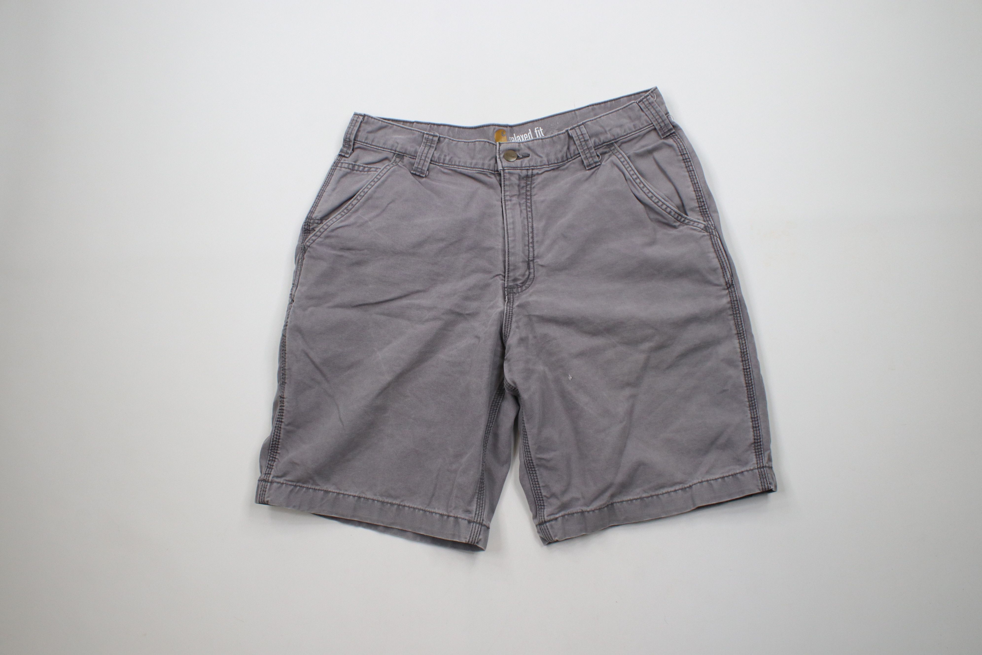 Carhartt × Vintage Vintage Carhartt Canvas Relaxed Fit Dungaree Shorts Gray Size US 34 / EU 50 - 1 Thumbnail