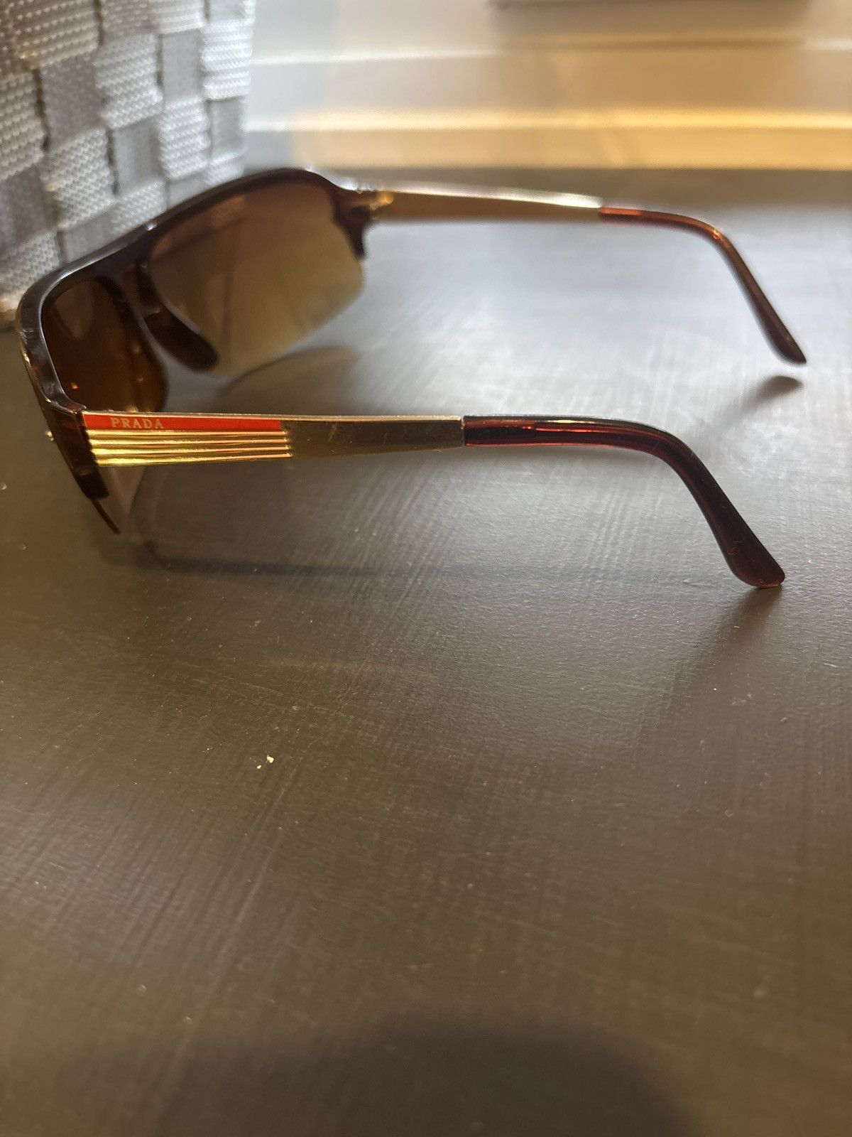 Prada Prada shield aviator shades vintage Size ONE SIZE - 7 Thumbnail