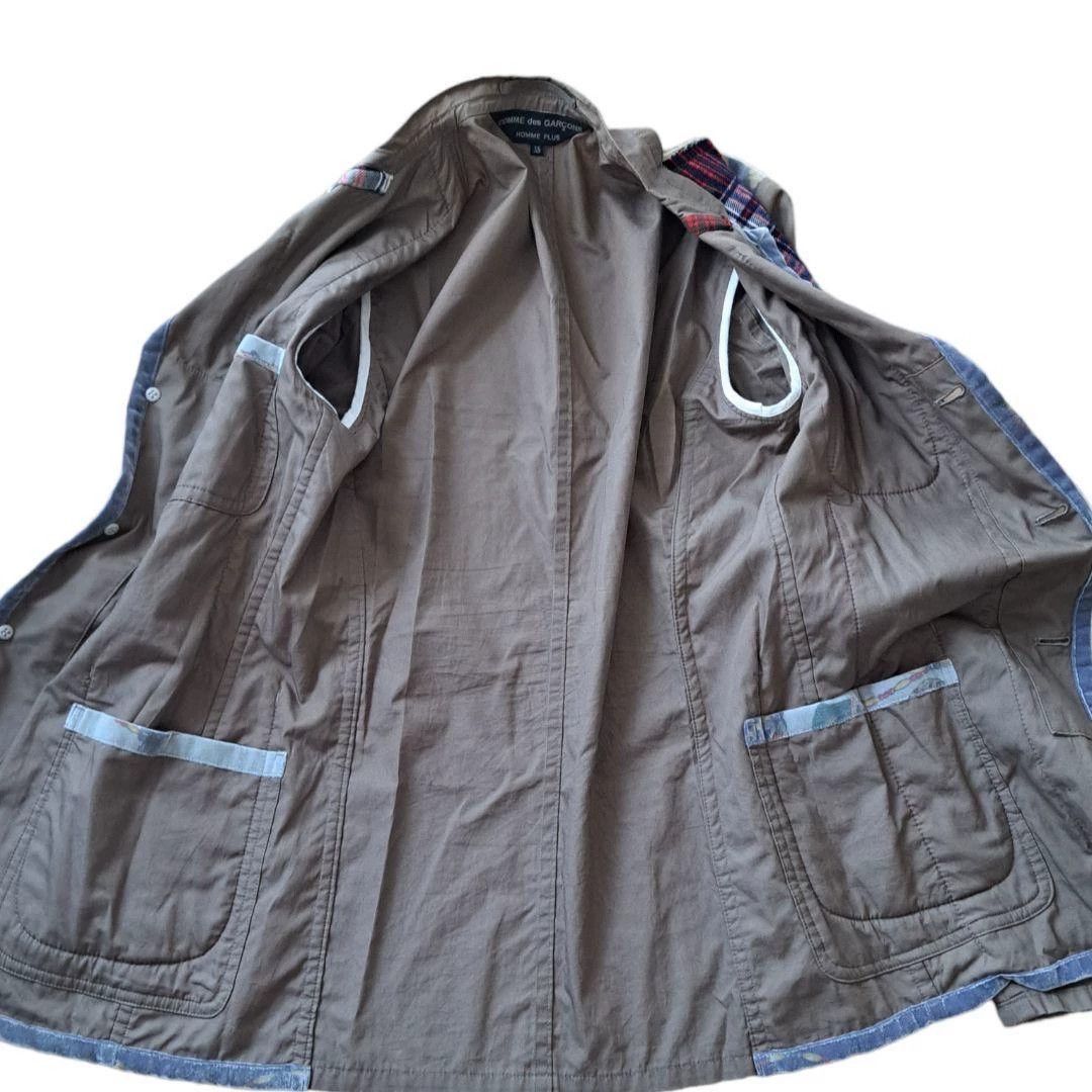 Comme des Garcons CDG Homme deconstructed raw edge khaki check blazer Size US XS / EU 42 / 0 - 5 Thumbnail