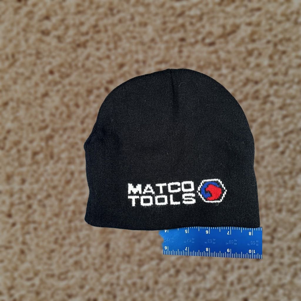 Vintage Matco Tools Hat Beanie Mens One Size Black Knit Lightweight Workwear Size ONE SIZE - 1 Thumbnail