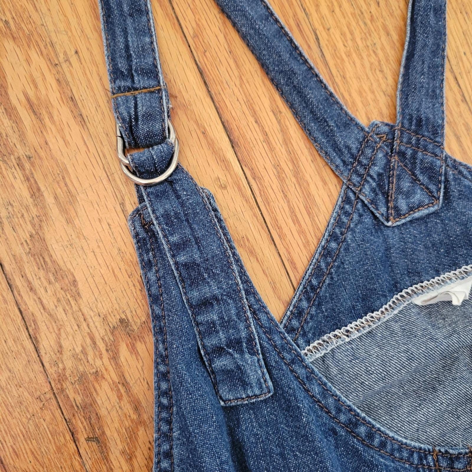 Lee Lee Denim Jumper Dress Overalls Cottagecore Patchwork 2X Size XXL / US 16-18 / IT 52-54 - 11 Thumbnail