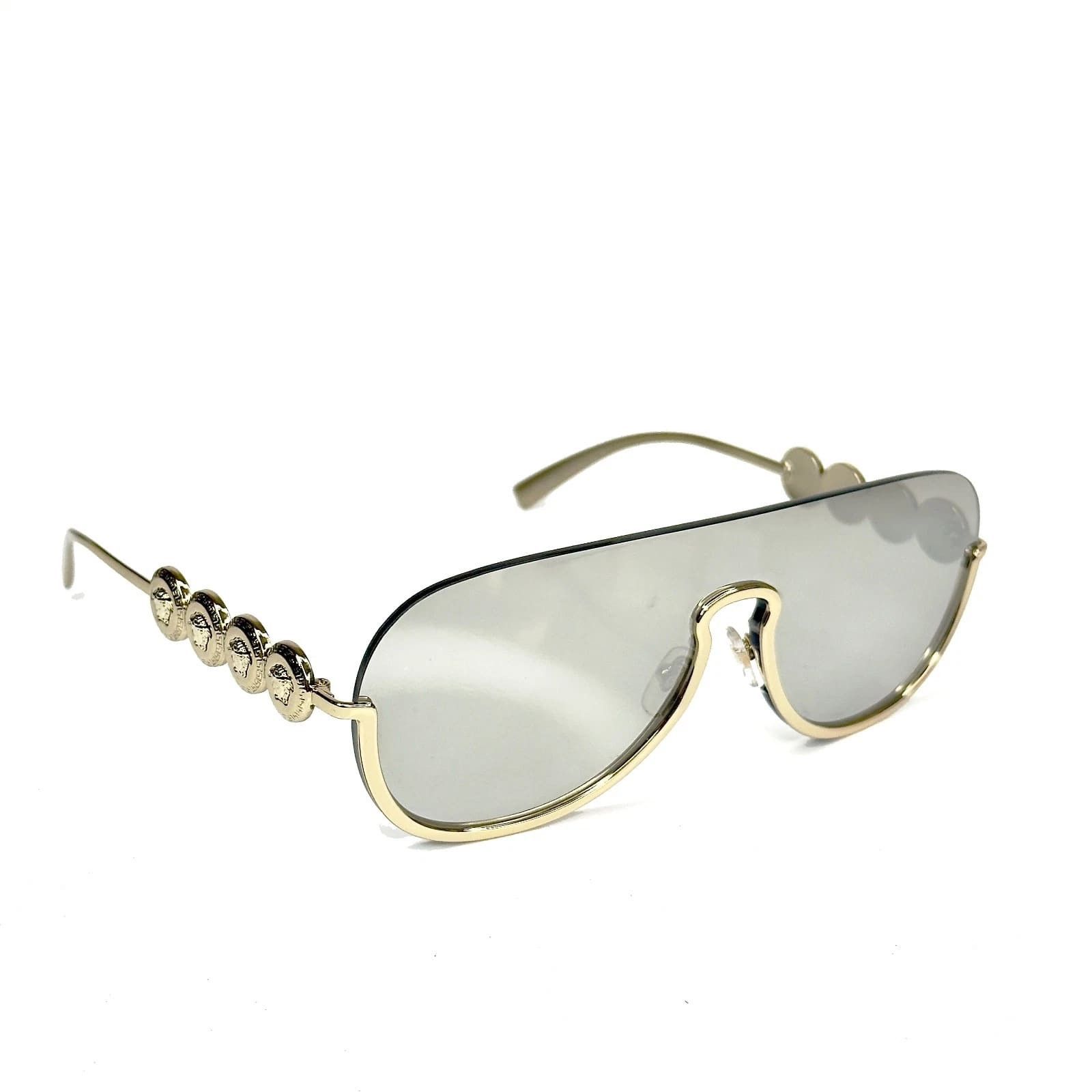 Versace VERSACE VE2215 2215 Coin Medusa Stud Gold Silver Mirror Size ONE SIZE - 2 Thumbnail