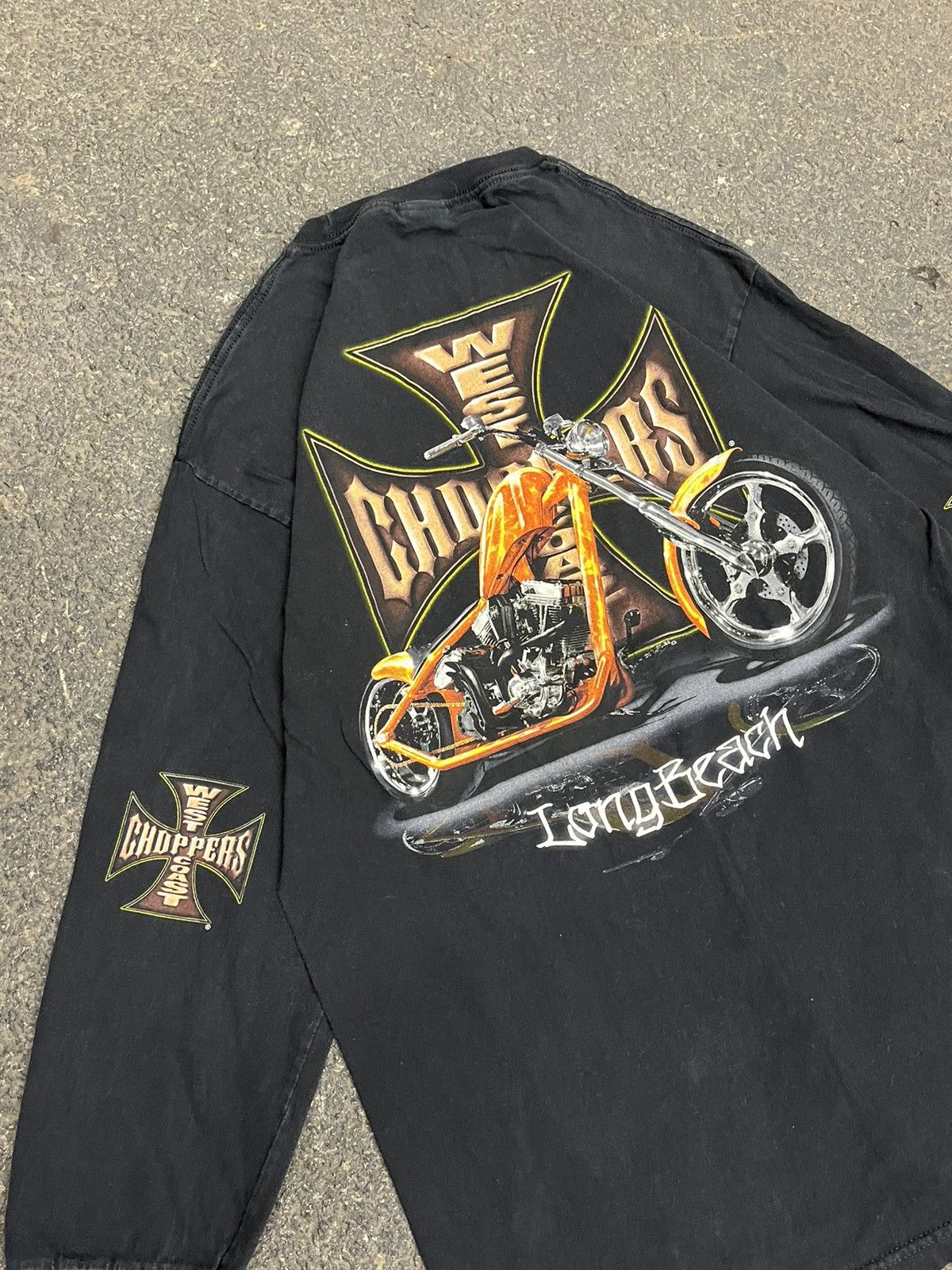 Vintage West coast choppers black long sleeve shirt hype rare skater Size US L / EU 52-54 / 3 - 5 Thumbnail