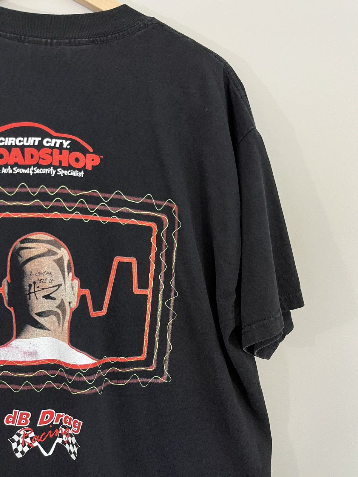 Vintage Faded Black Drag Racing Head Tattoo Graphic Tee Size US L / EU 52-54 / 3 - 10 Thumbnail