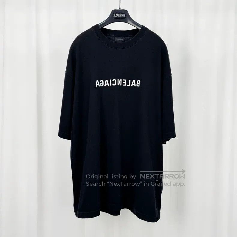 Balenciaga Balenciaga Mirror reverse lettering printed short sleeve Size US L / EU 52-54 / 3 - 1 Thumbnail