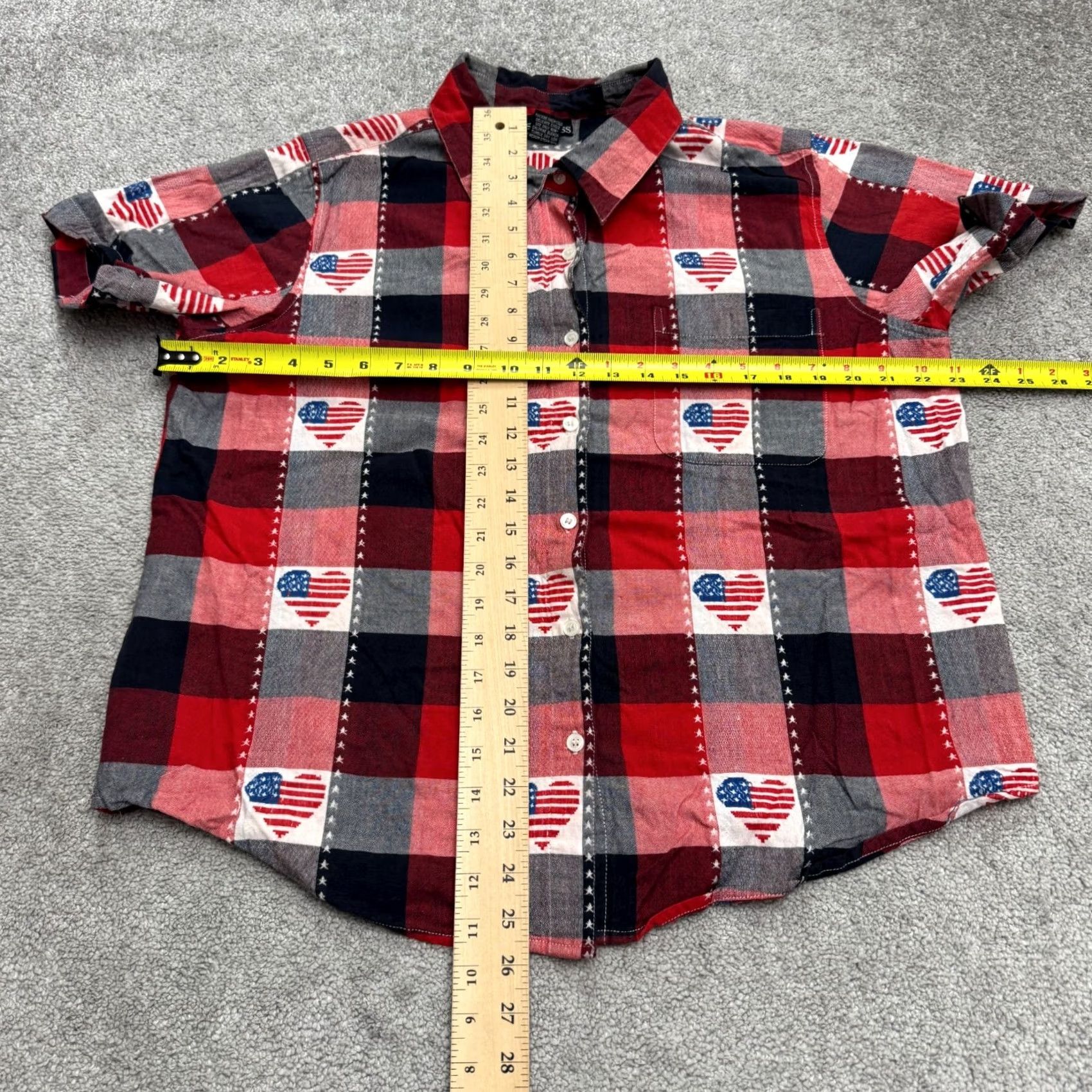 Vintage VINTAGE Just Class Button-Up Shirt Womens XL Plaid Red 90s USA Casual Short Sleeve Knit Cotton Size XL / US 12-14 / IT 48-50 - 7 Thumbnail