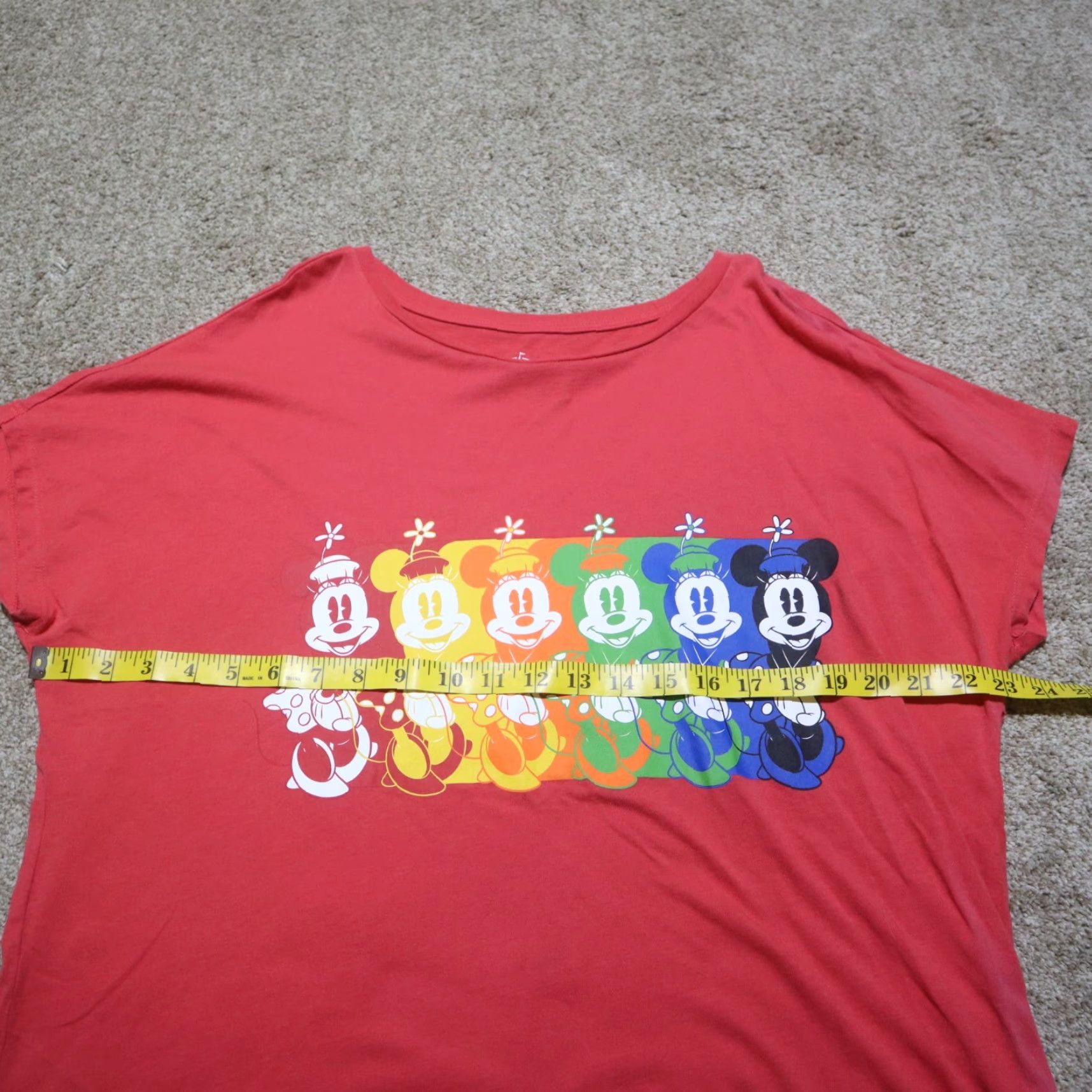 Disney Disney Mickey Mouse Red Crop Top T-Shirt Women L Shirt 90s Cartoon Logo Size L / US 10 / IT 46 - 4 Thumbnail