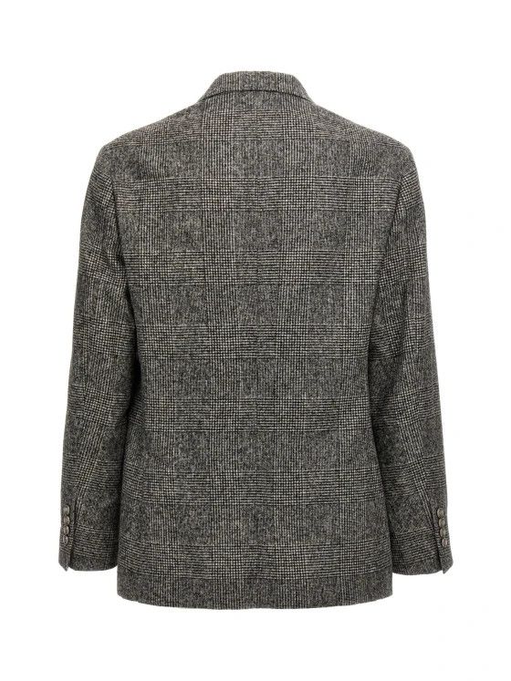 Brunello Cucinelli o1w1db10126 Check Single Breasted Blazer in Grey Size 46R - 2 Thumbnail