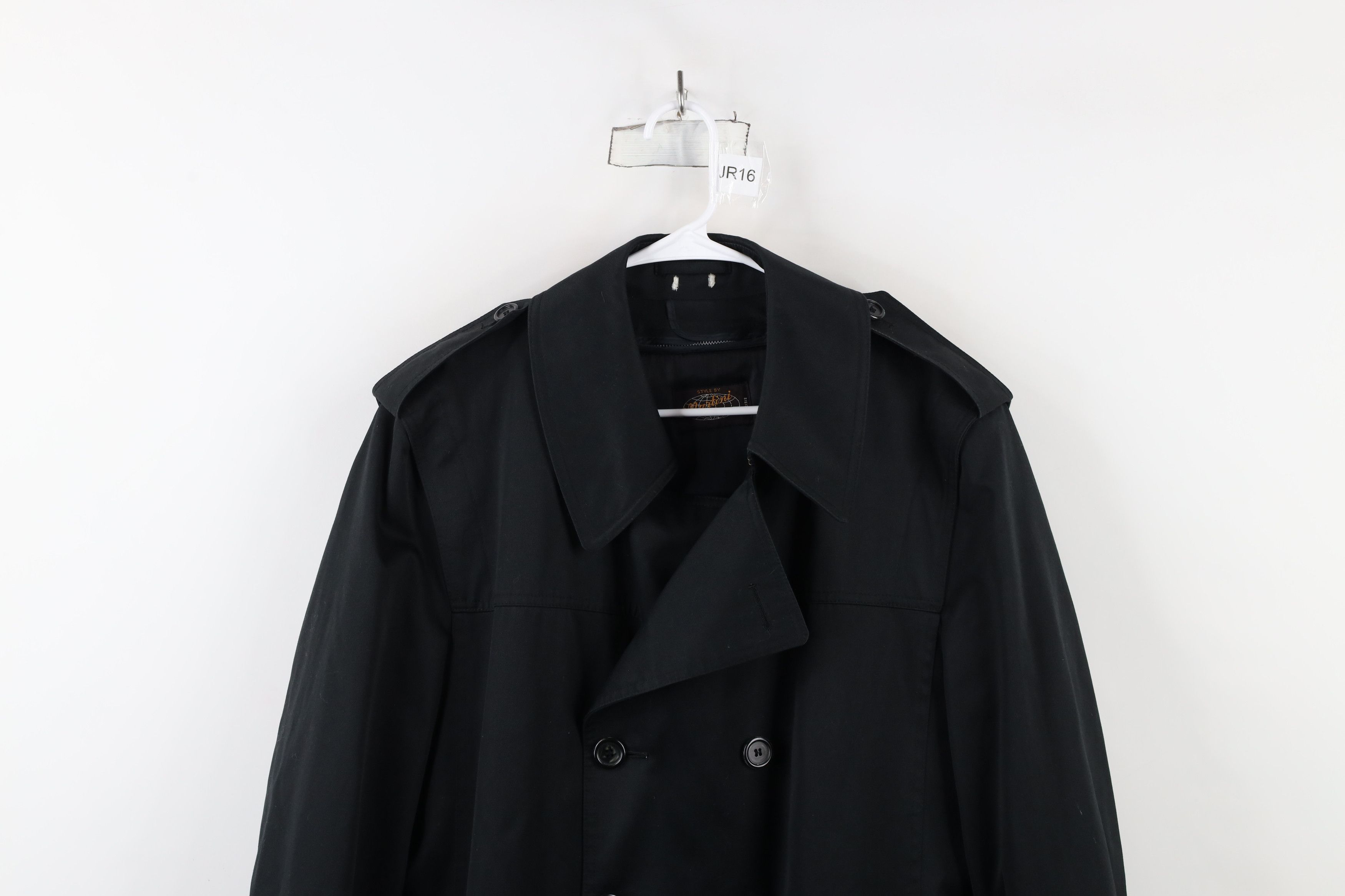 Vintage Vintage 90s Streetwear Breasted Trench Coat Jacket Black Size US XL / EU 56 / 4 - 2 Thumbnail