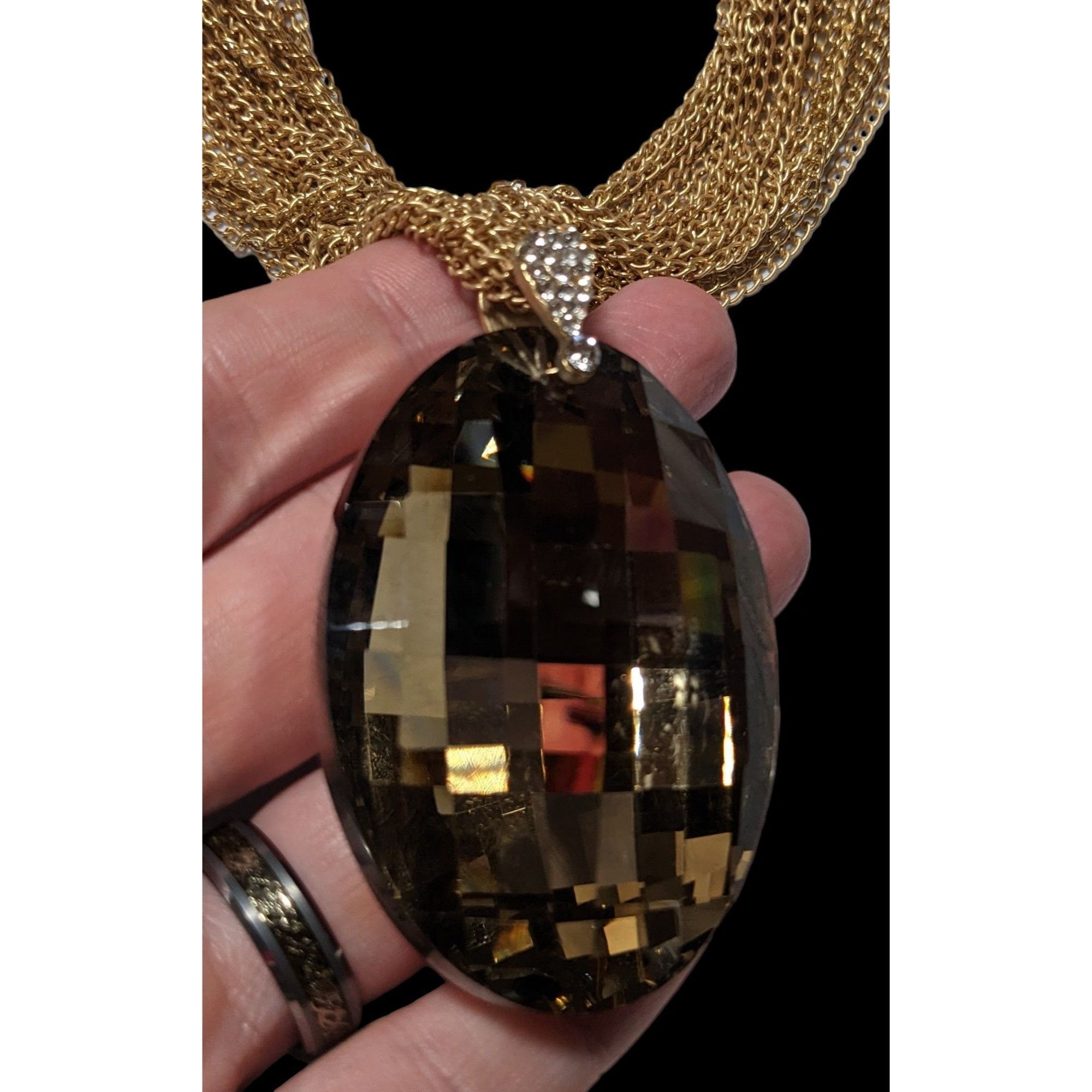 Other Charming Charlie Gold Glam Glass Necklace Size ONE SIZE - 4 Thumbnail