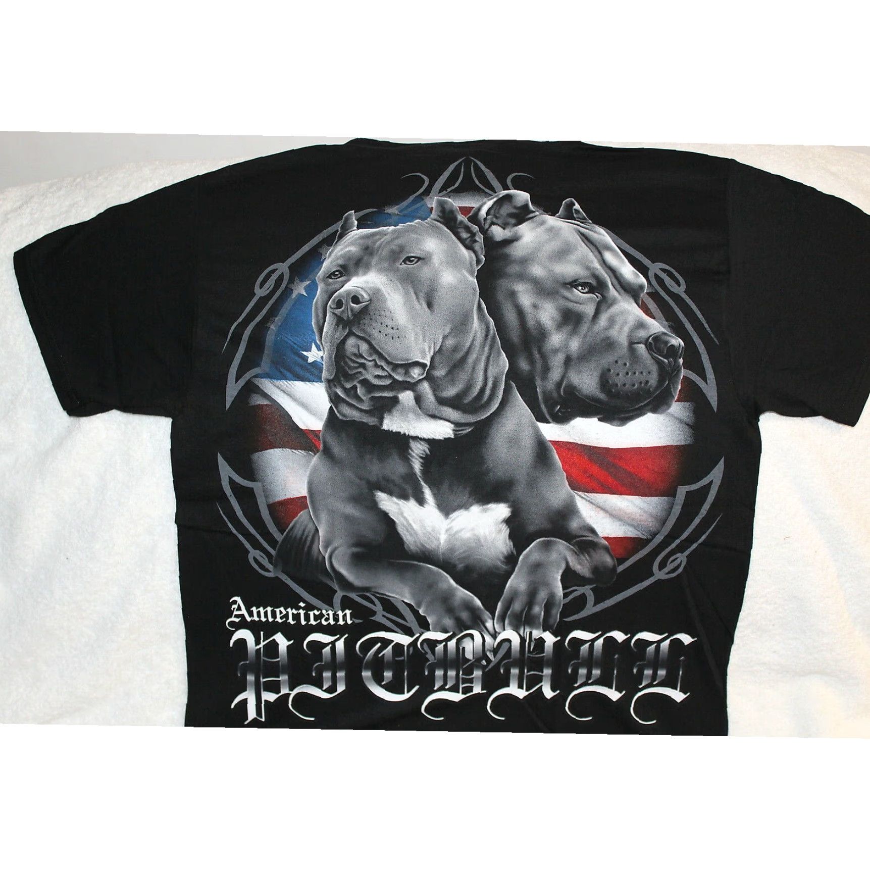 Vintage American Pitbull Mens T-Shirt Black Cotton XL Extra Large Size US L / EU 52-54 / 3 - 2 Thumbnail
