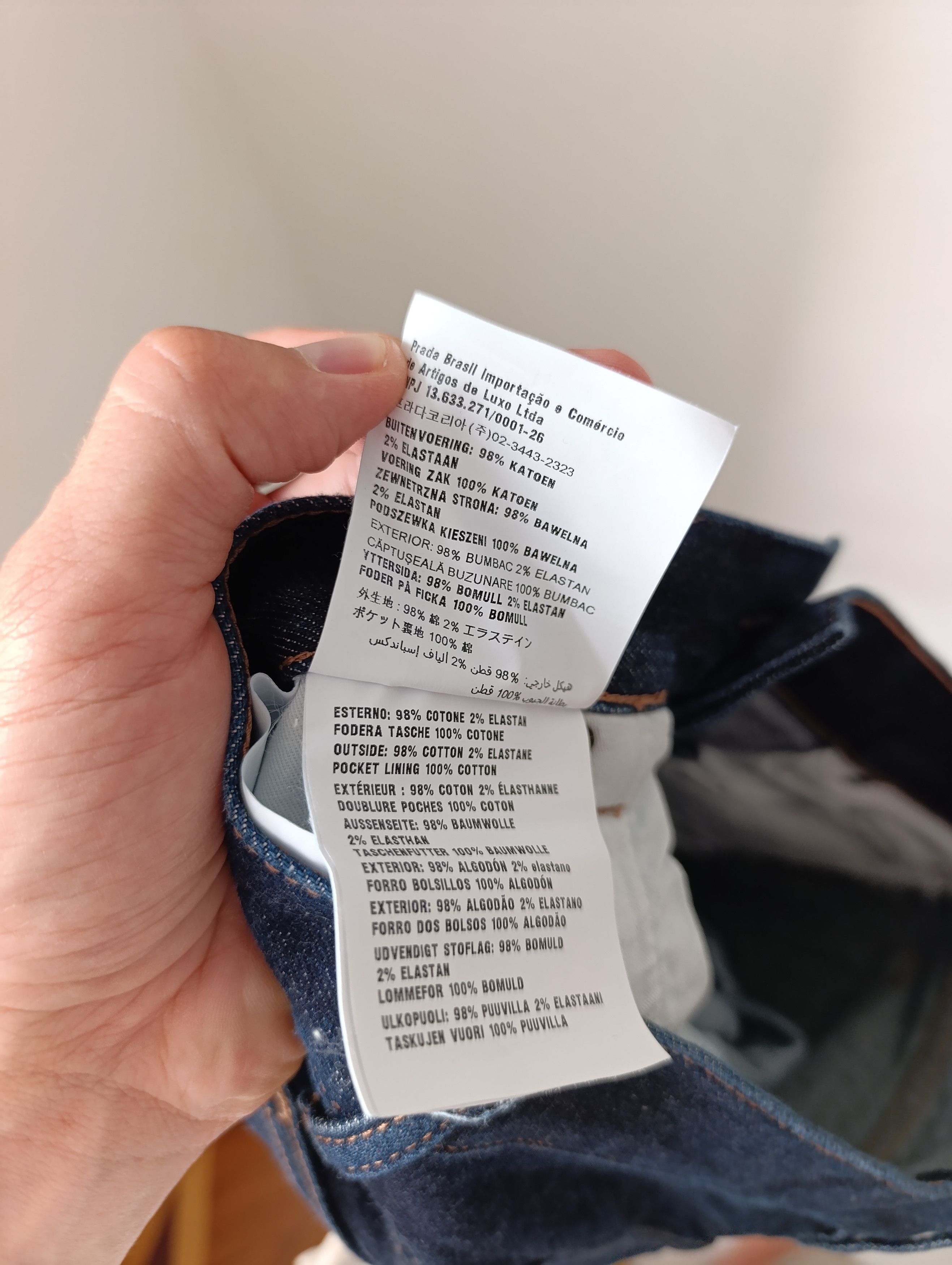 Designer PRADA SLIM-FIT MID-RISE JEANS NAVY Size US 31 - 17 Thumbnail