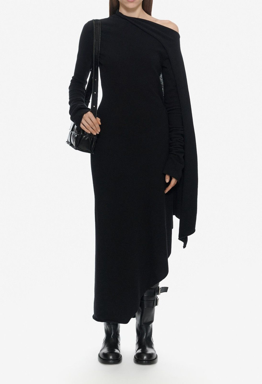 Ann Demeulemeester Ann Demeulemeester Wool Asymmetric High-Neck Dress Size M / US 6-8 / IT 42-44 - 1 Thumbnail