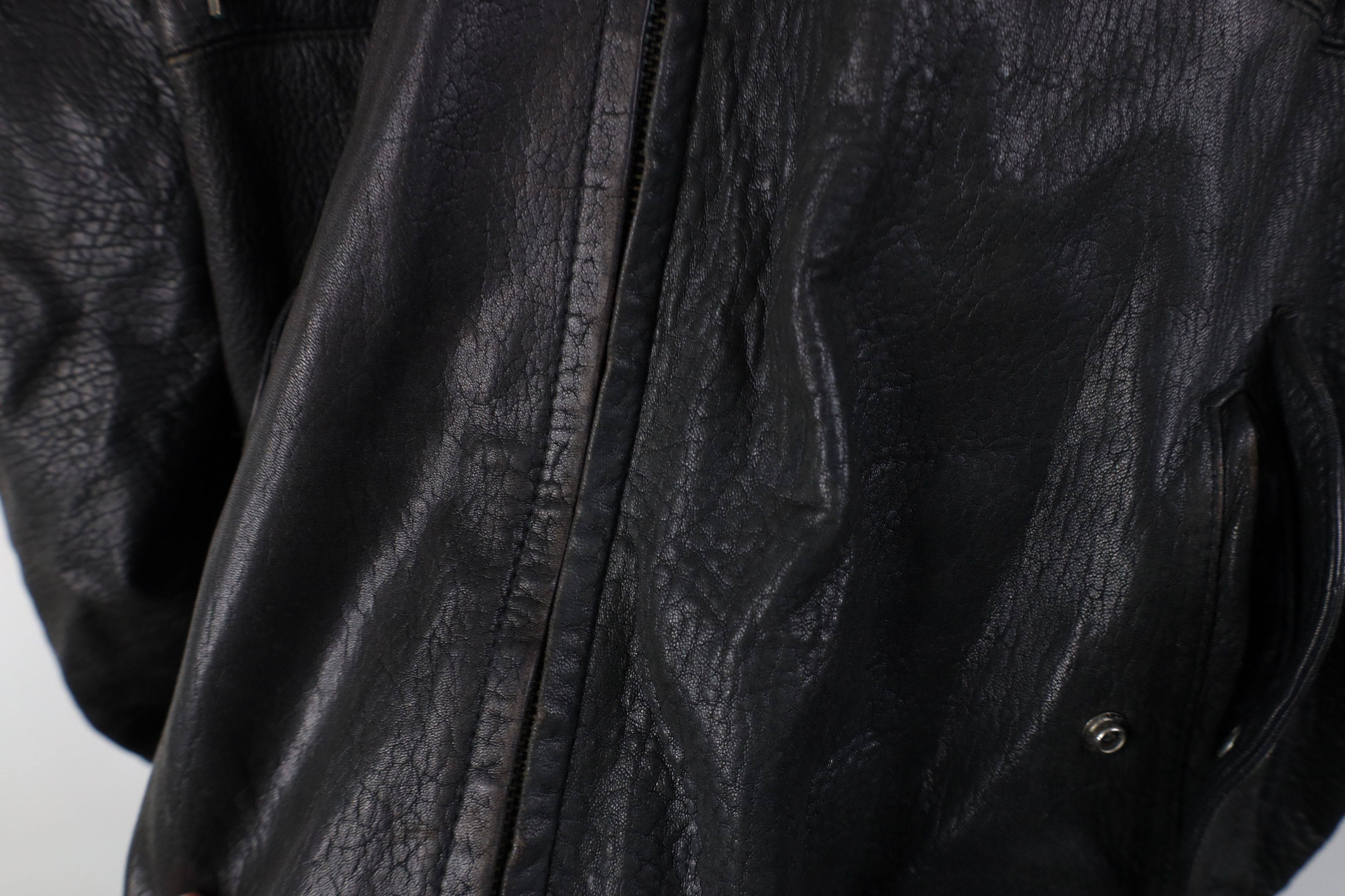 Vintage Vintage 90s Streetwear Quilted Leather Bomber Jacket Black Size US XXL / EU 58 / 5 - 7 Thumbnail
