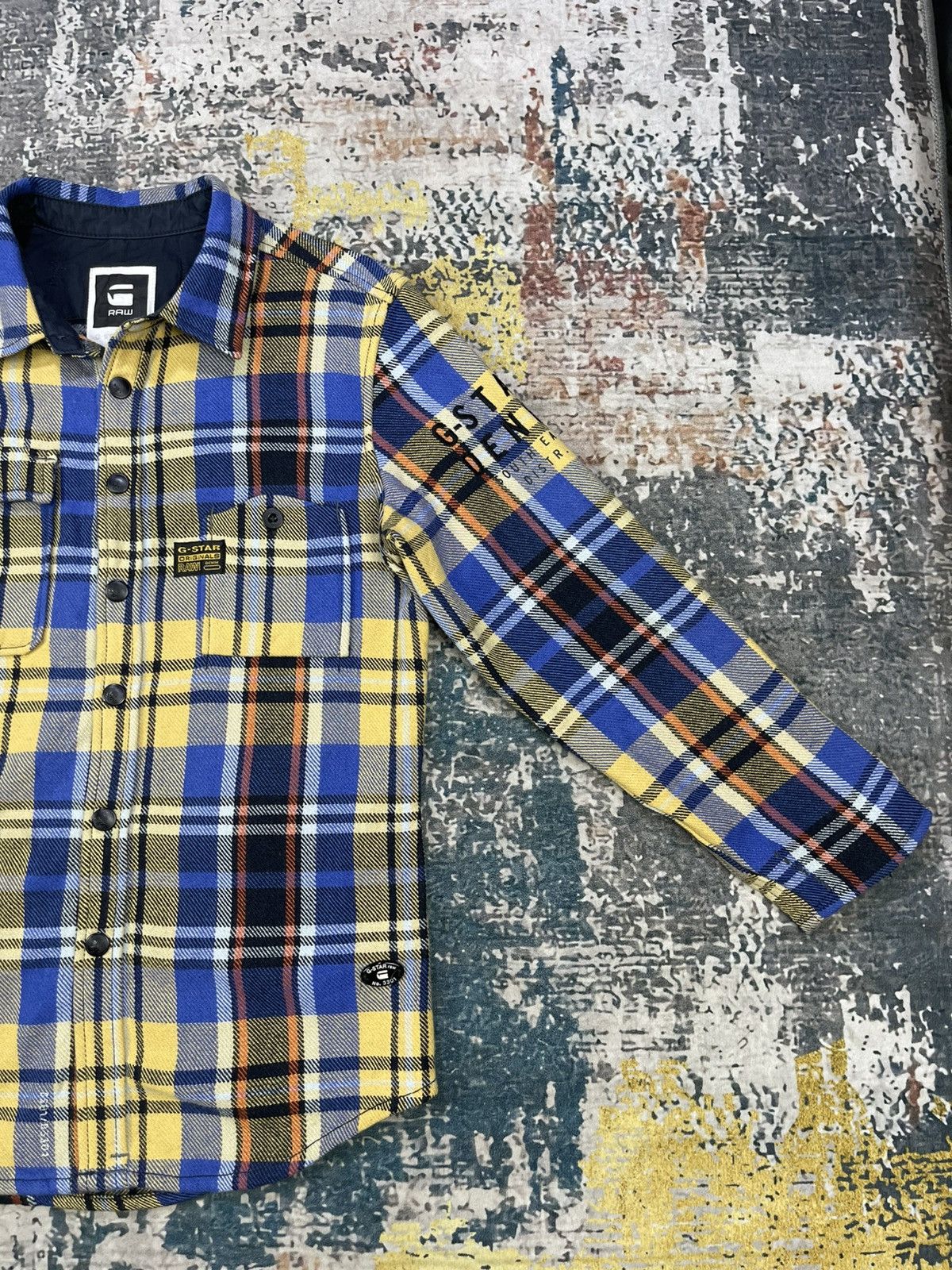 G-Star G-Star Raw Blue Yellow Plaid Quarter Sleeve Flannel Shirt Size S / US 4 / IT 40 - 7 Thumbnail