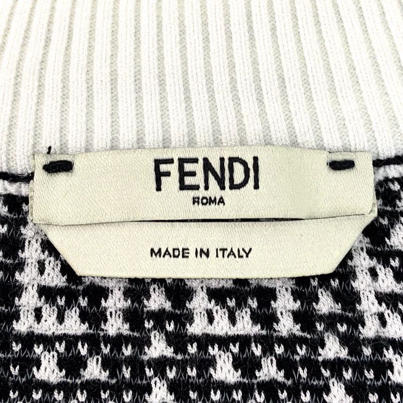 Fendi Fendi Black and White Logo Knit Cardigan Size US S / EU 44-46 / 1 - 5 Thumbnail