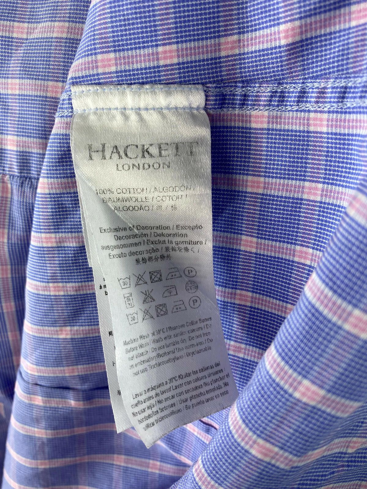 Designer Hackett London 100's 2 Ply Slim Fit Blue Shirt Size 39 Size US M / EU 48-50 / 2 - 8 Thumbnail
