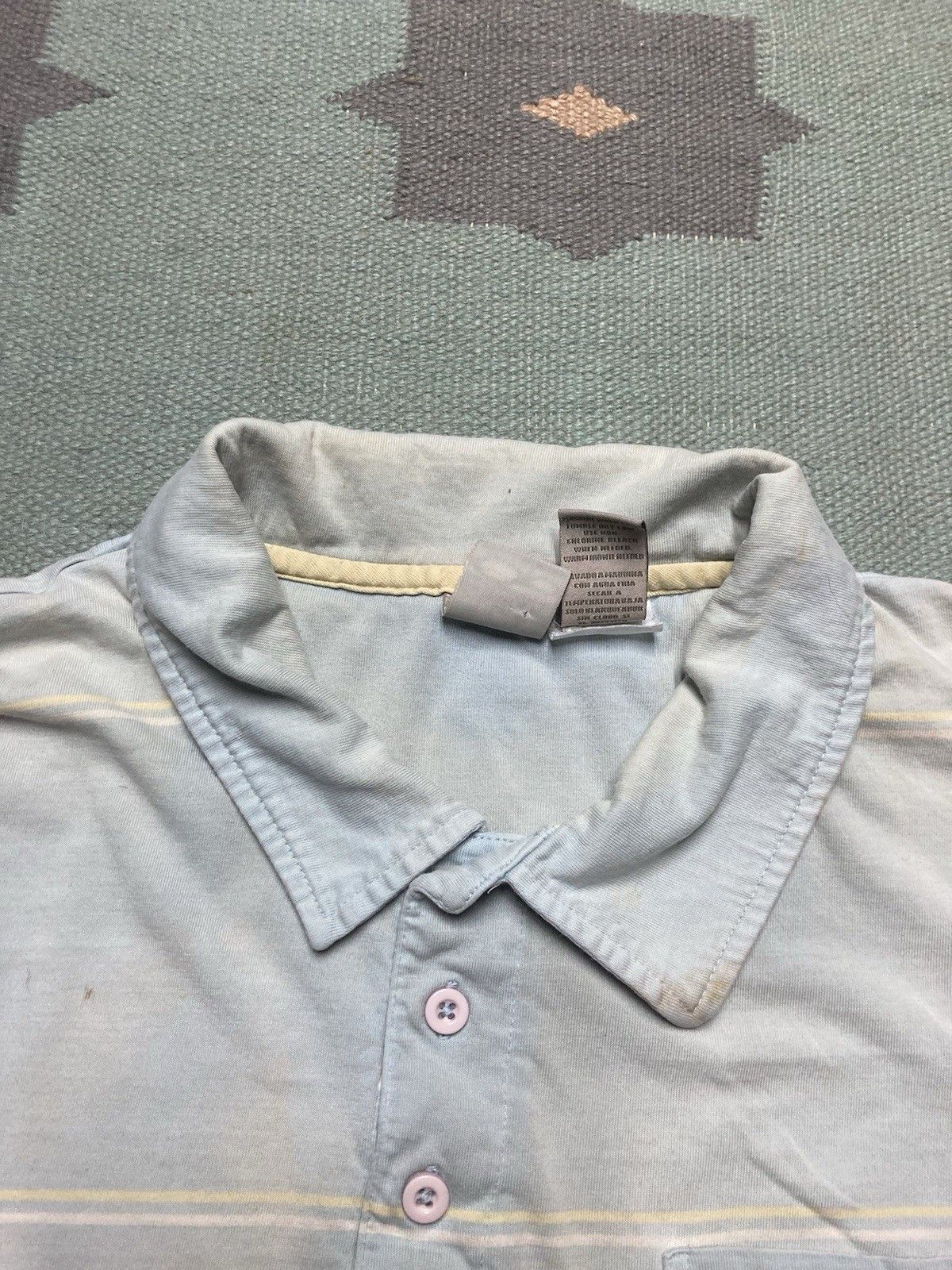 Vintage Vtg polo shirt OP Ocean Pacific striped distressed cotton XL Size US XL / EU 56 / 4 - 10 Thumbnail